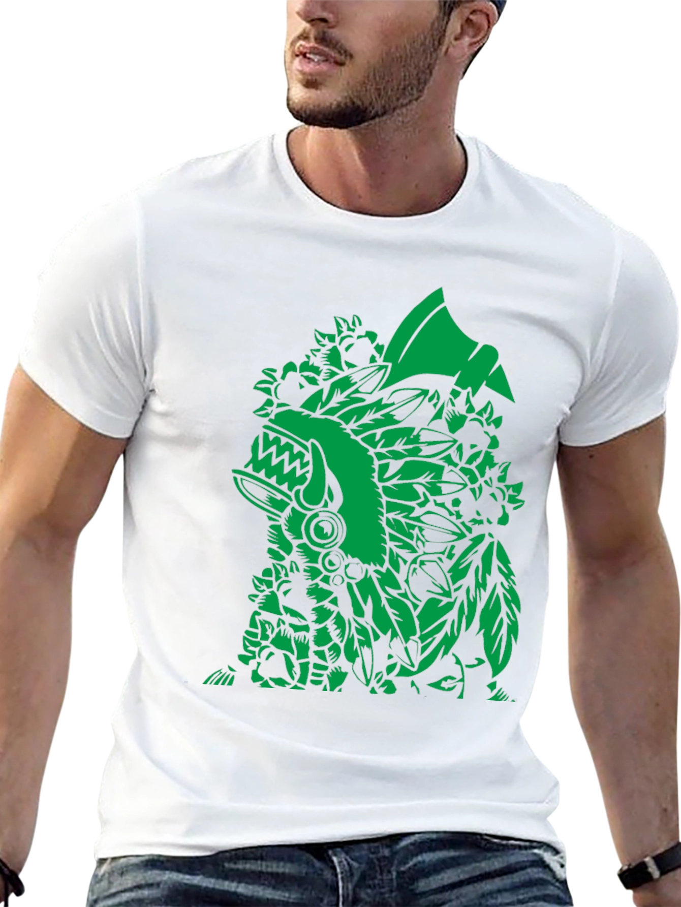 Aztec Warrior Graphic Black T-Shirt
