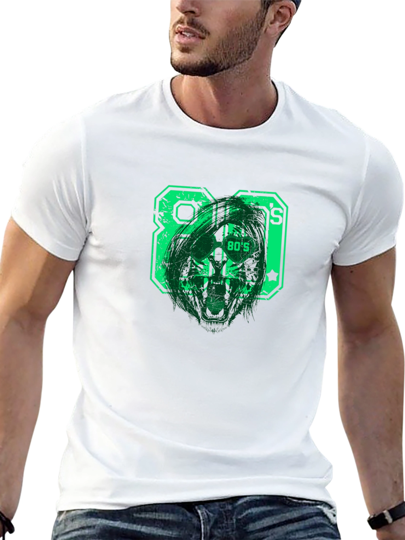 Retro 80s Graphic T-Shirt - Black