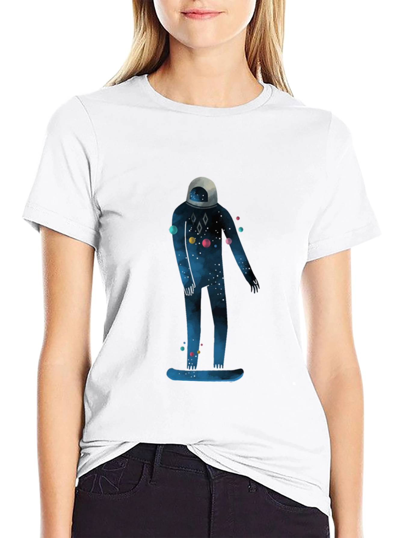 Astronaut Skateboarder Graphic Tee
