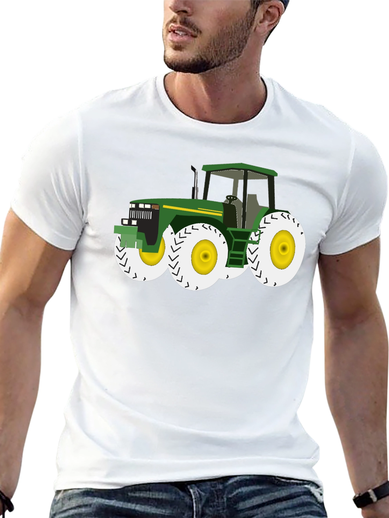 Tractor Graphic Tee - Black Cotton Blend
