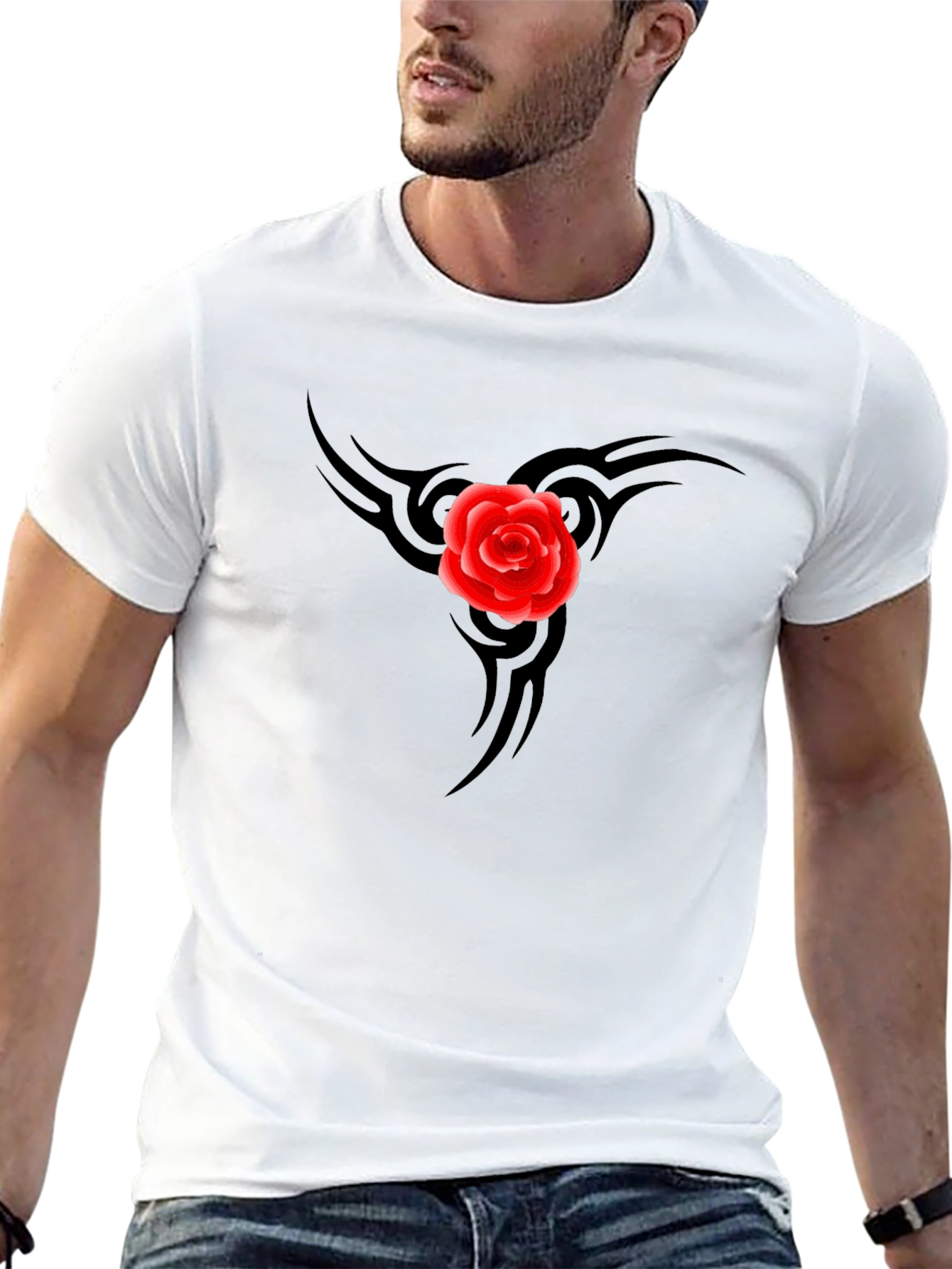 Black Rose Tattoo Graphic Tee - Mens