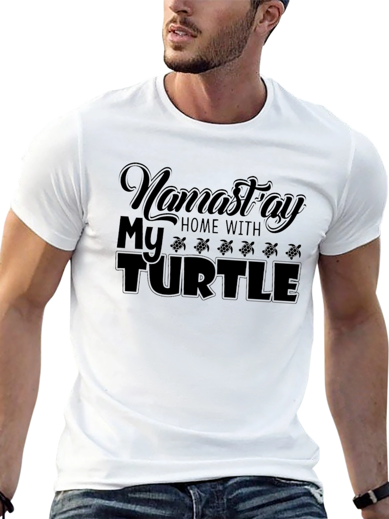 Namastay Home With My Turtle Black T-Shirt