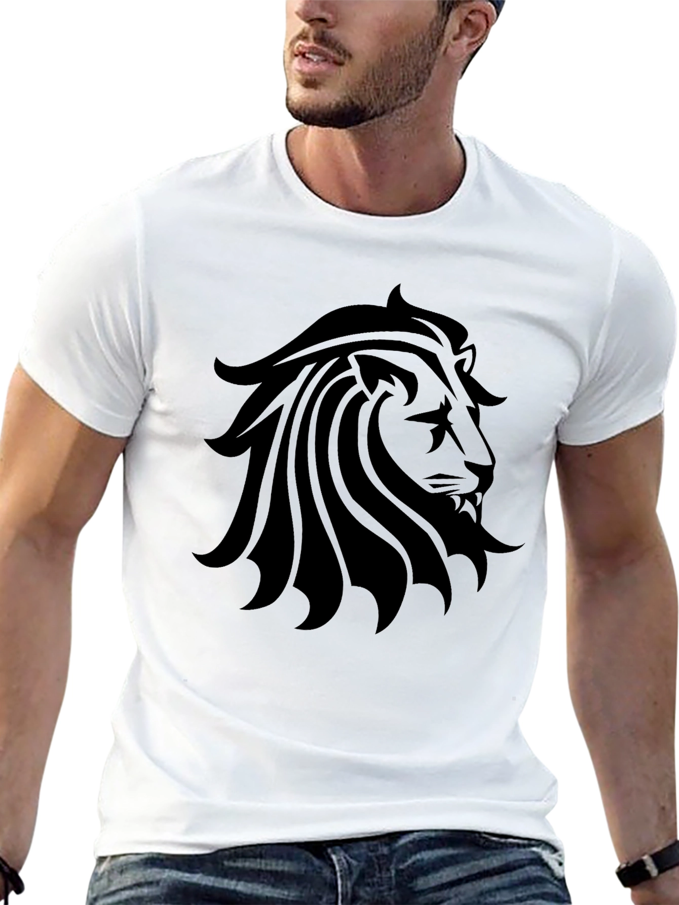 Lion Graphic Print T-Shirt - Stylish Menswear