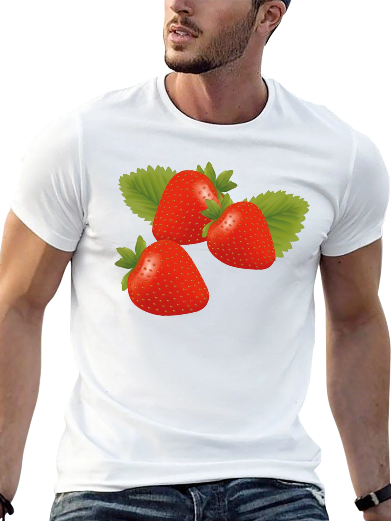 Strawberry Graphic Black T-Shirt - Trendy Casual Wear