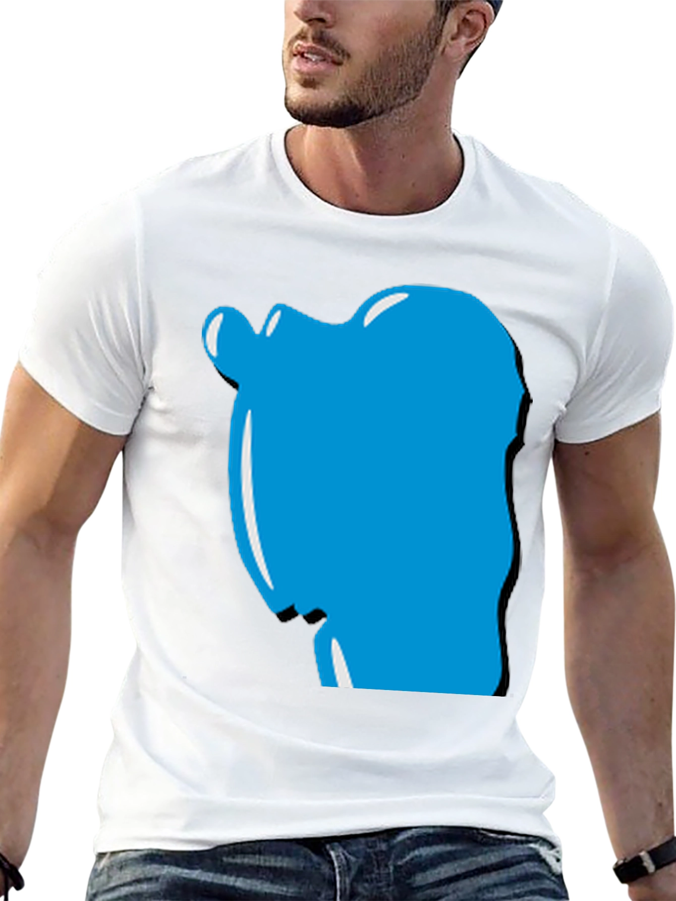Modern Graphic Tee - Unique Blue Design