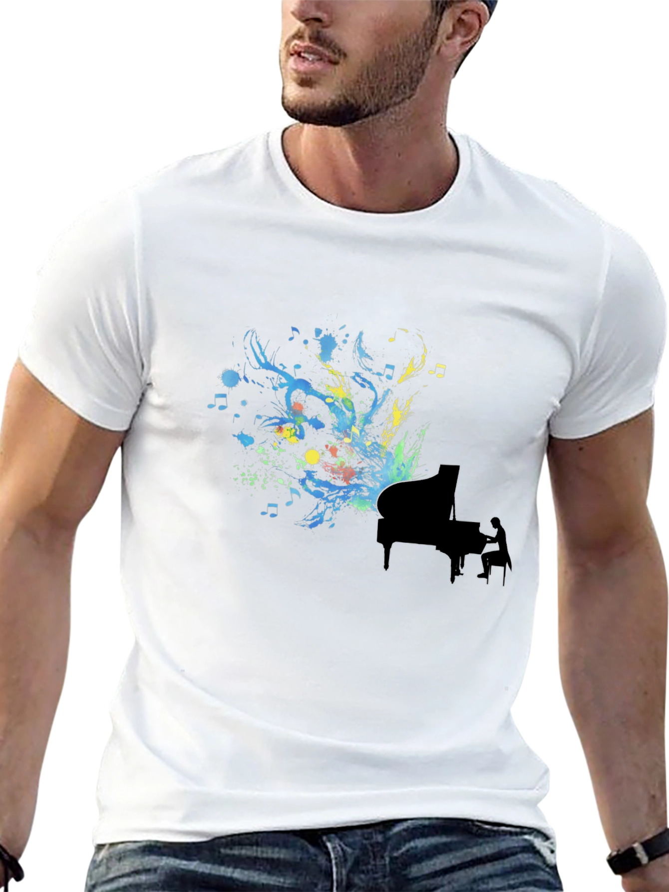 Abstract Piano Art Black T-Shirt