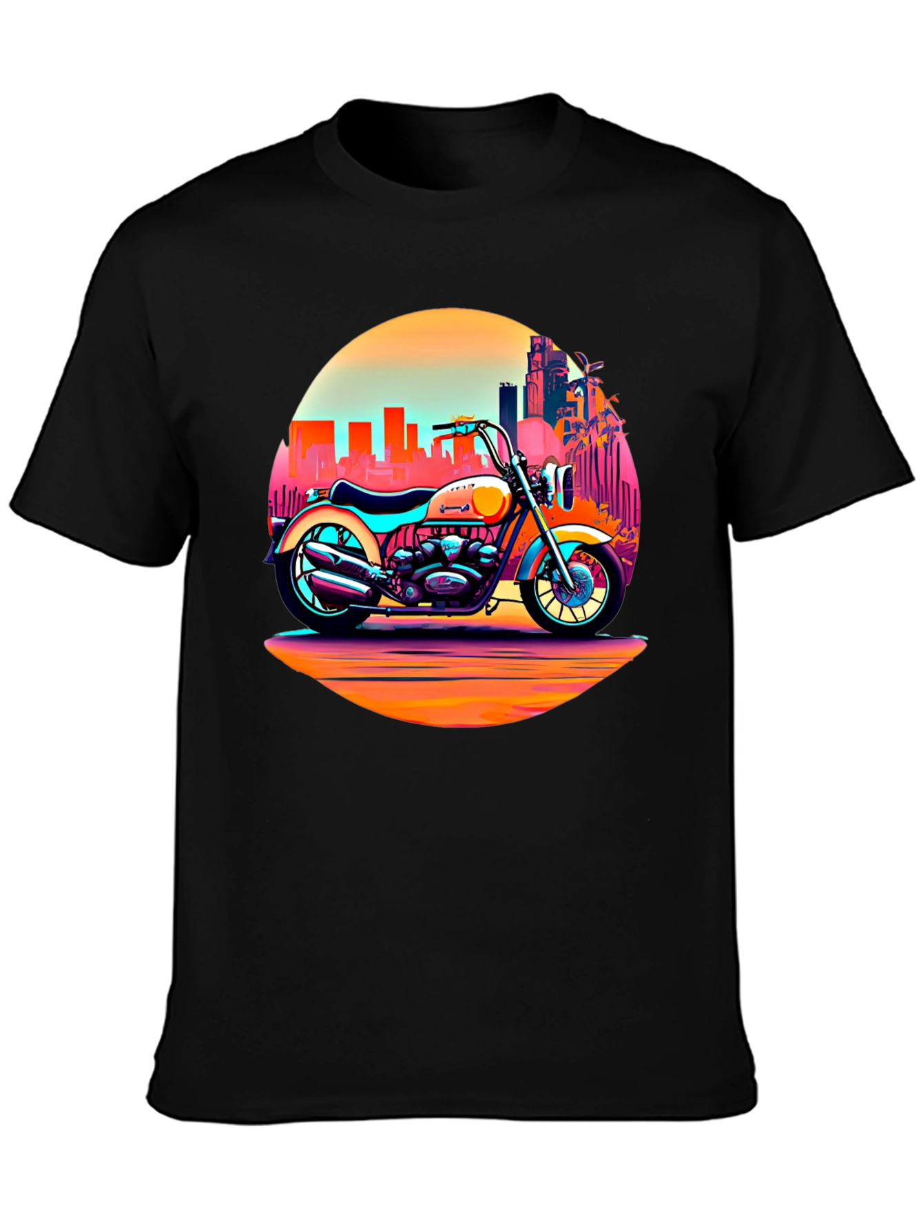 Retro Motorcycle Graphic T-Shirt