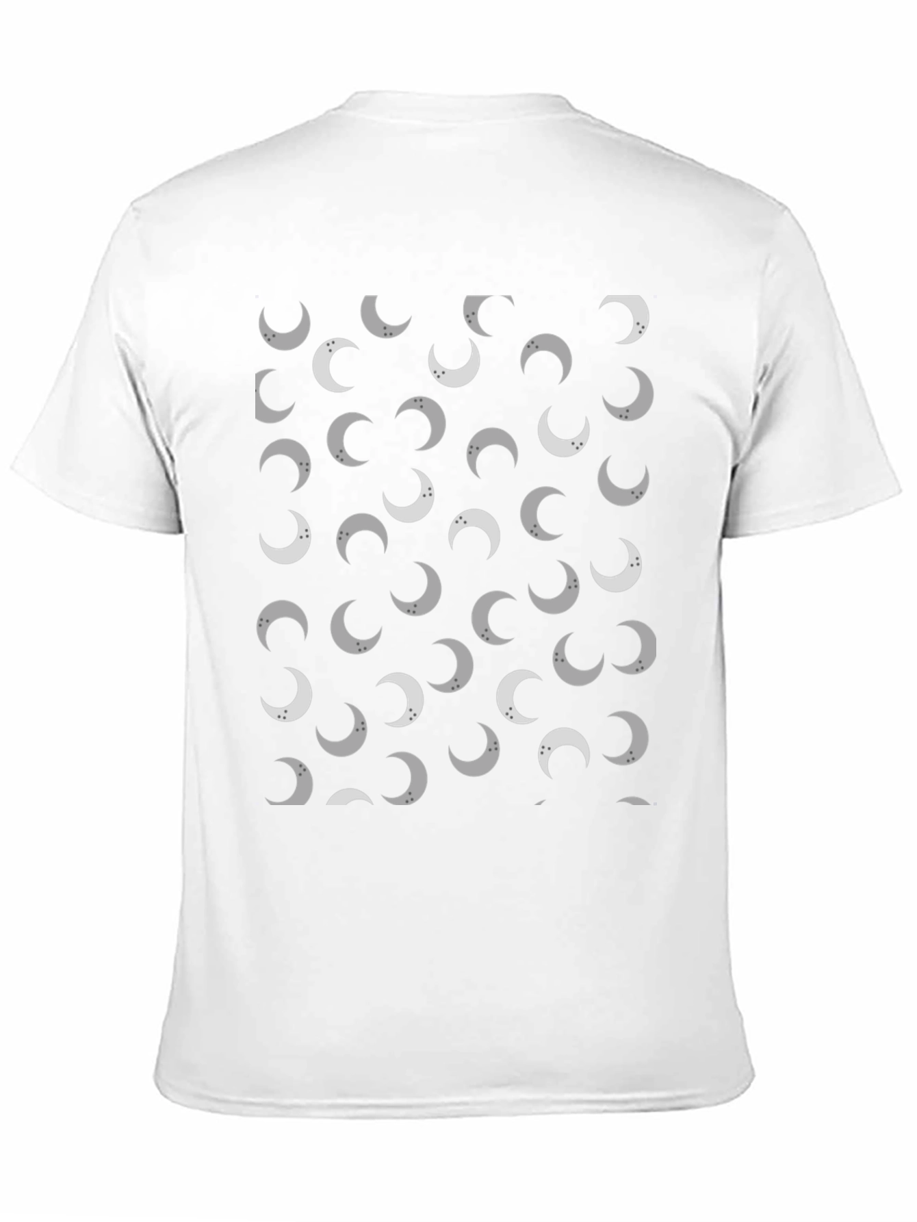Lunar Crescent Moon Pattern Black T-Shirt