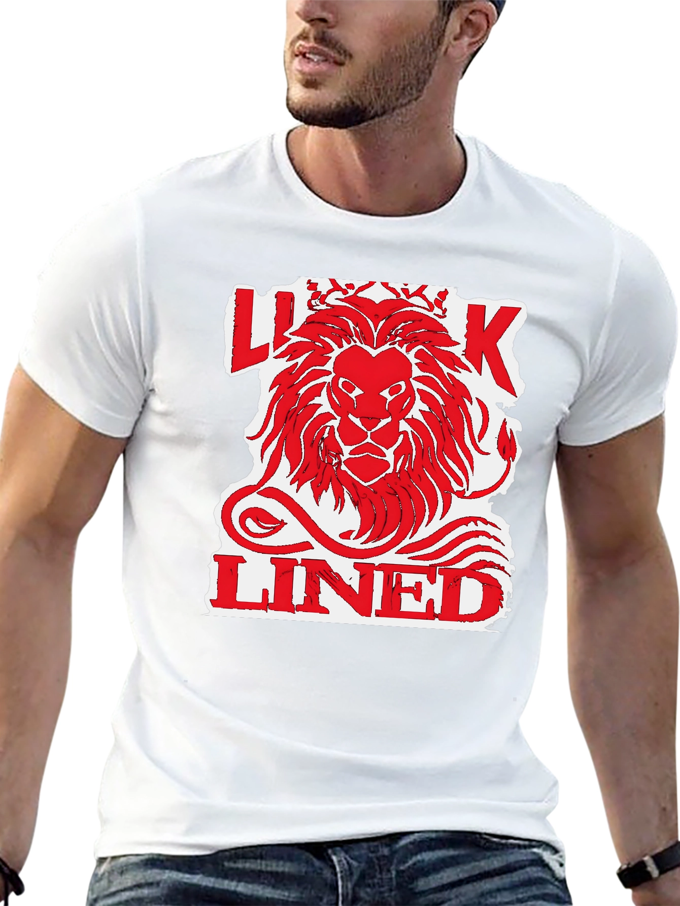 Lion King Lined Graphic Print Mens Black T-Shirt