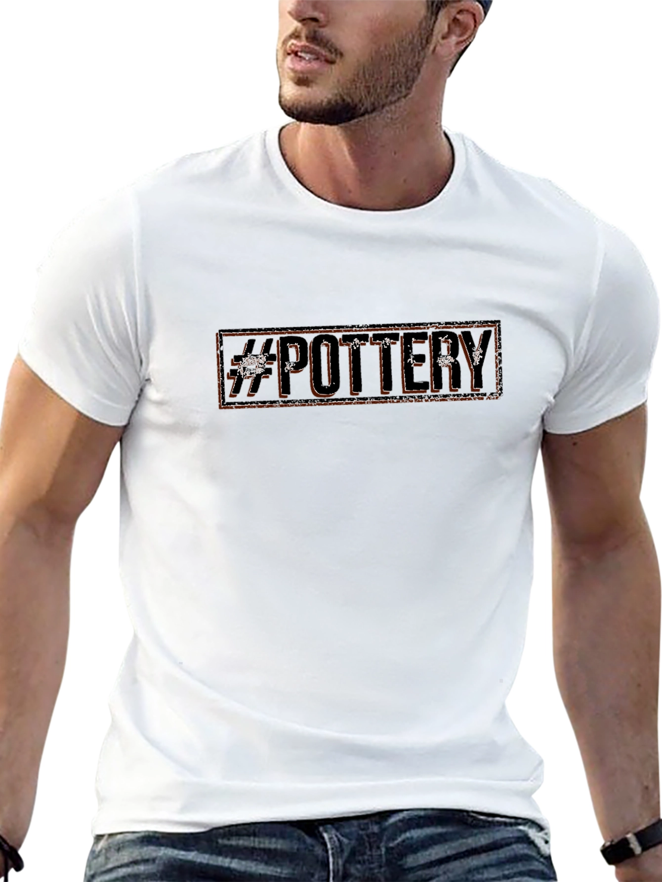 #Pottery Graphic Tee - Black Cotton T-Shirt