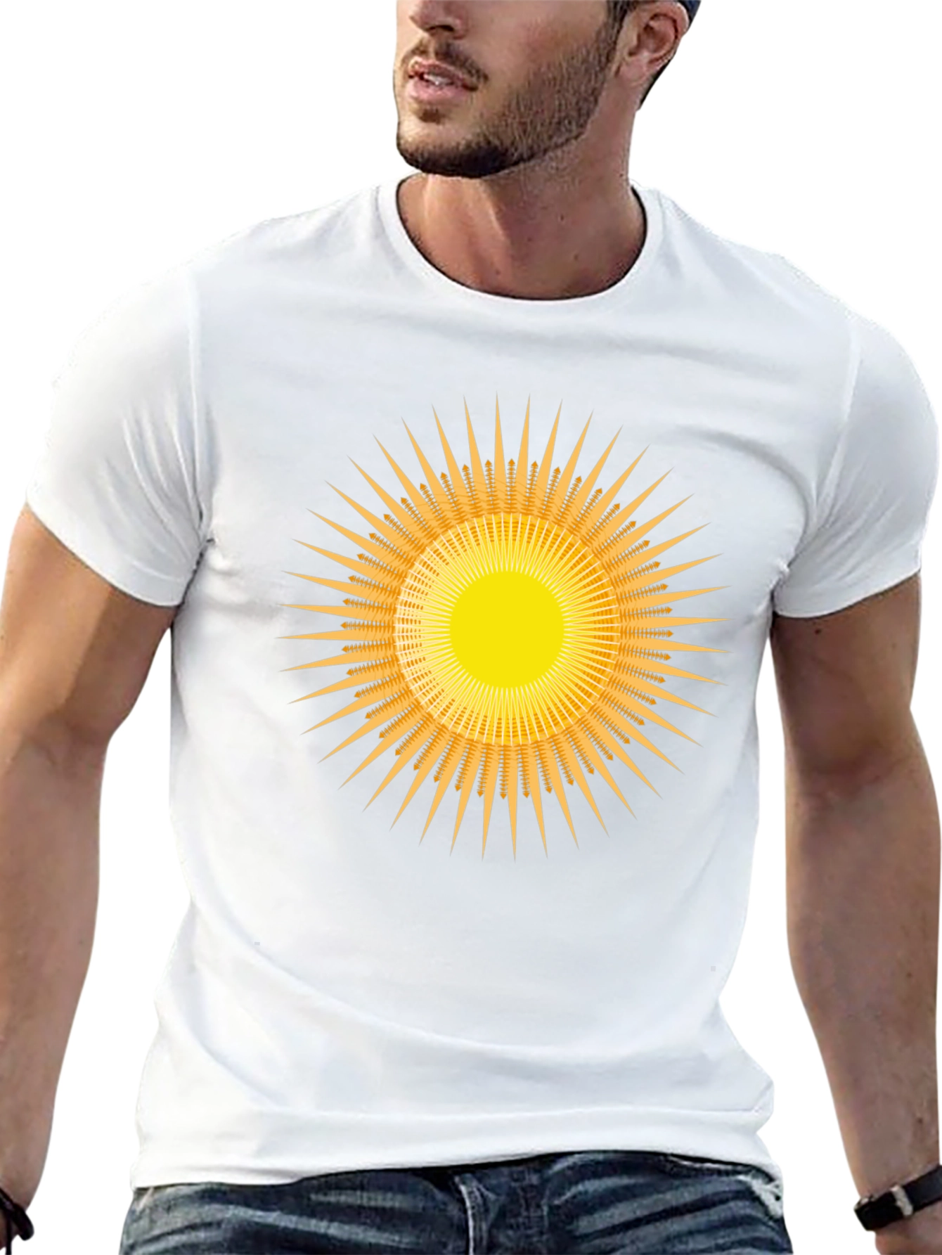 Radiant Sunburst Graphic Black T-Shirt