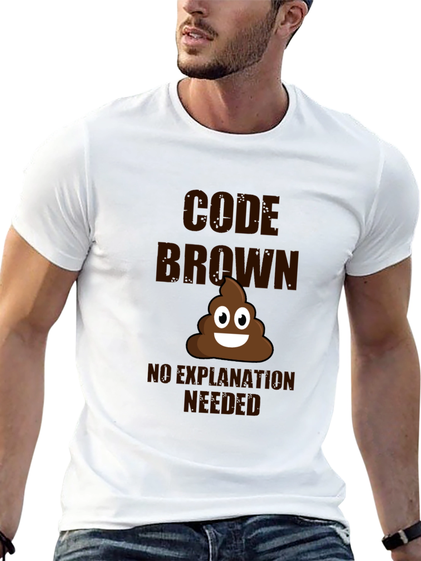 Code Brown T-Shirt - Funny Poop Emoji Tee