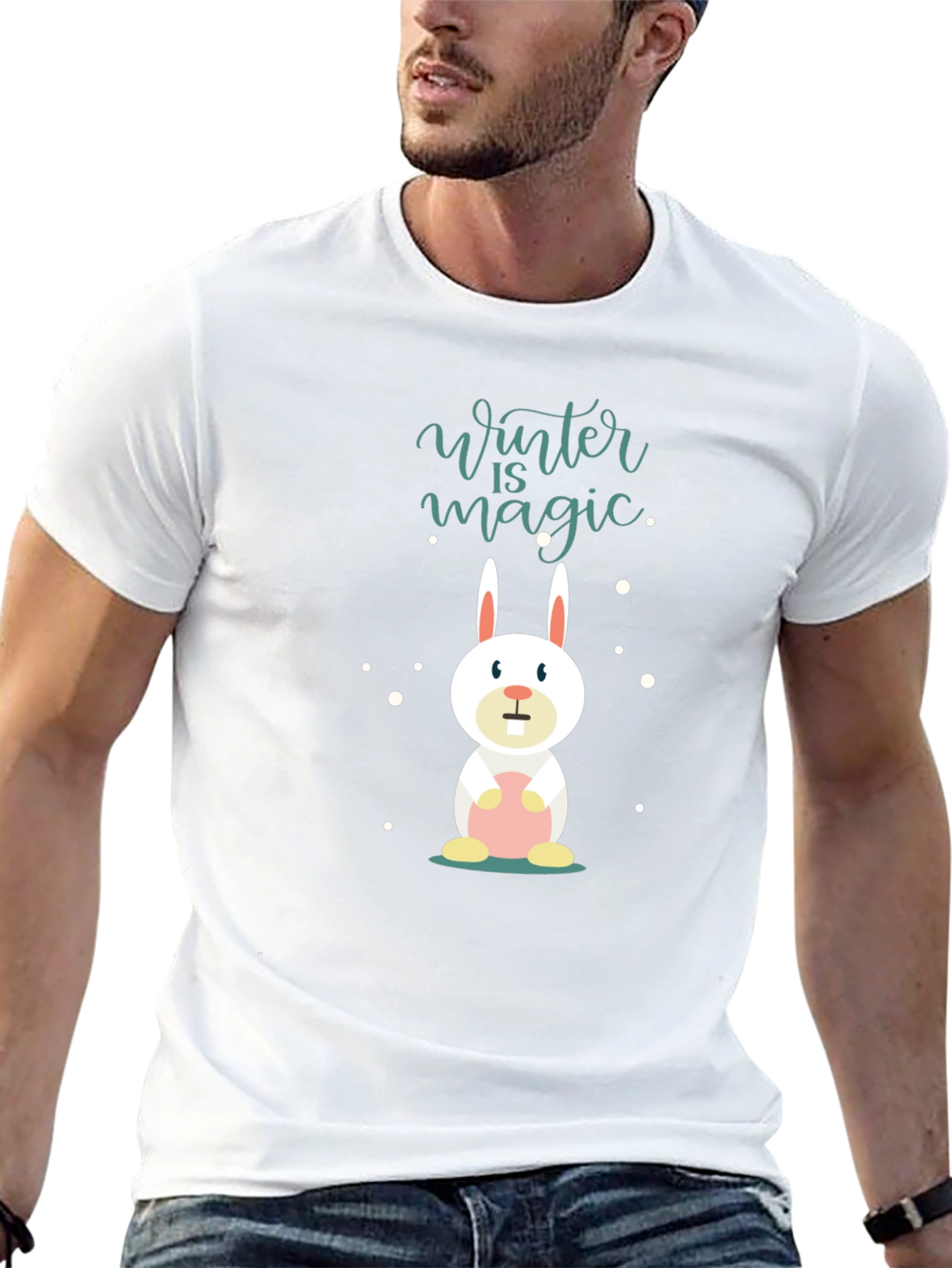 Winter Magic Bunny T-Shirt - Black