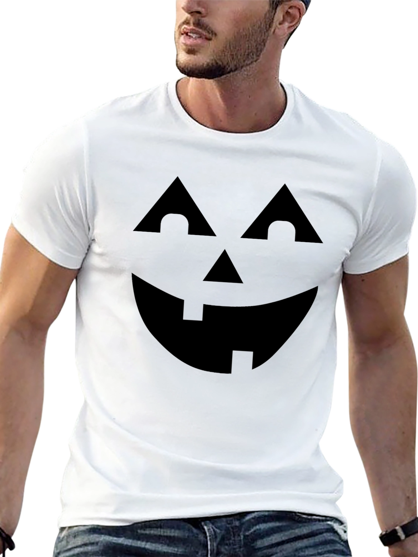 Halloween Pumpkin Face Graphic Tee