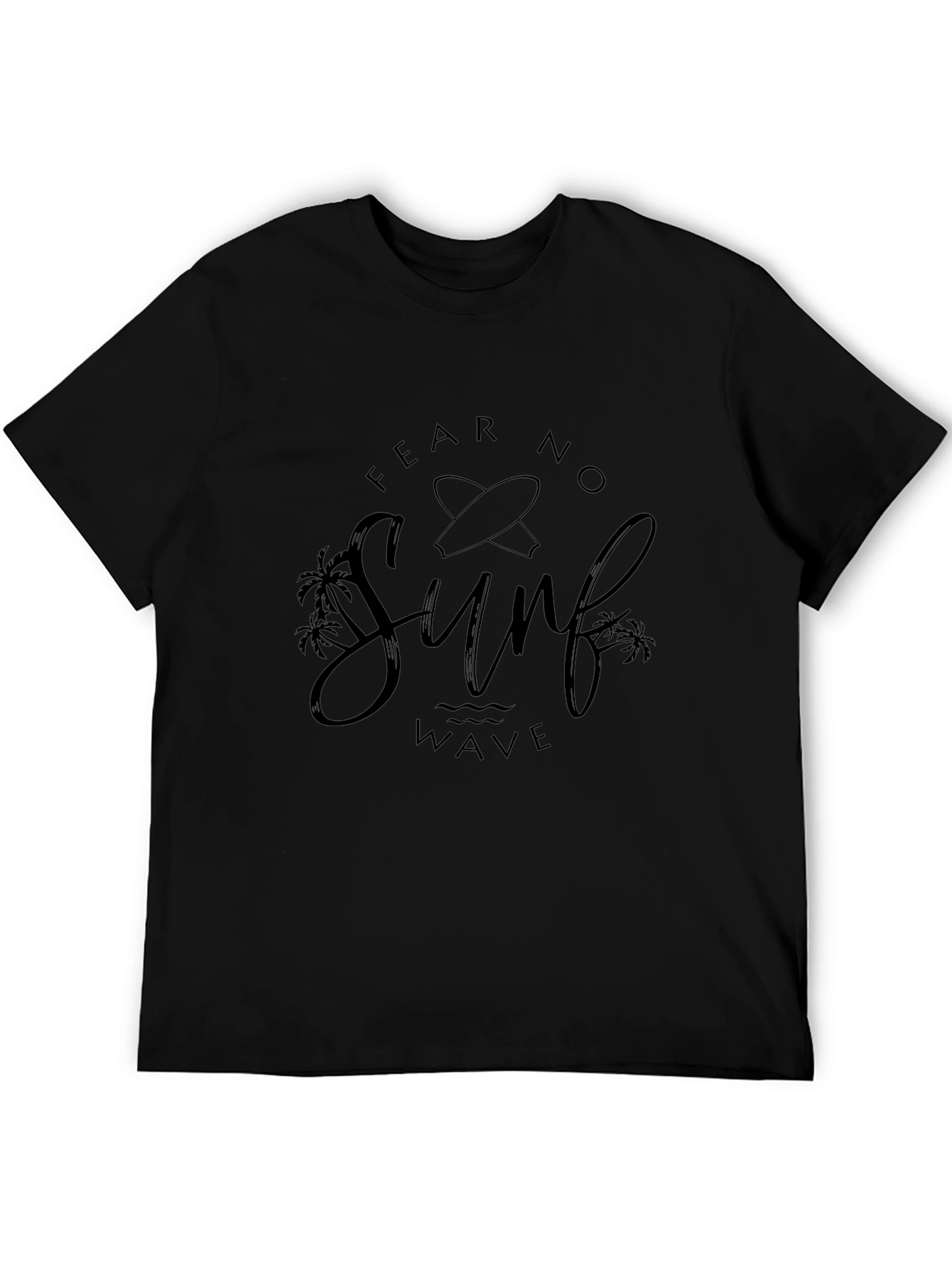 Fear No Surf Wave T-Shirt - Black Graphic Tee