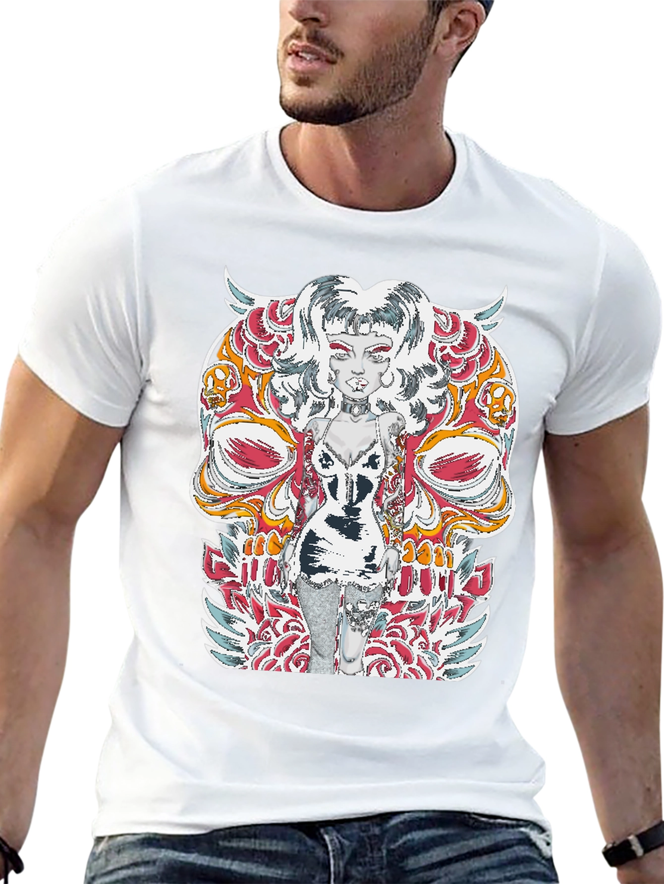 Edgy Skull Tattoo T-Shirt