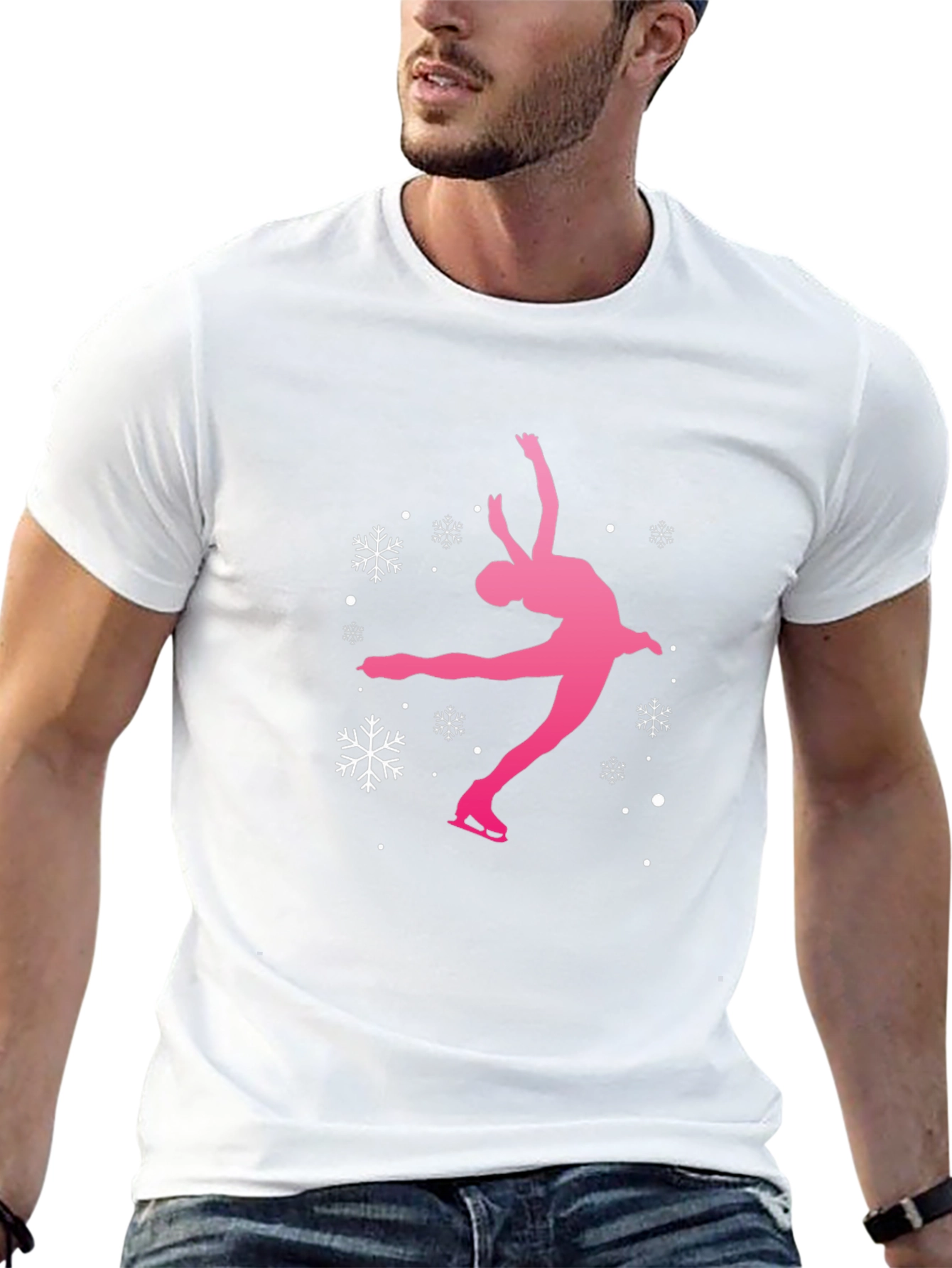 Figure Skating Snowflake Graphic T-Shirt
