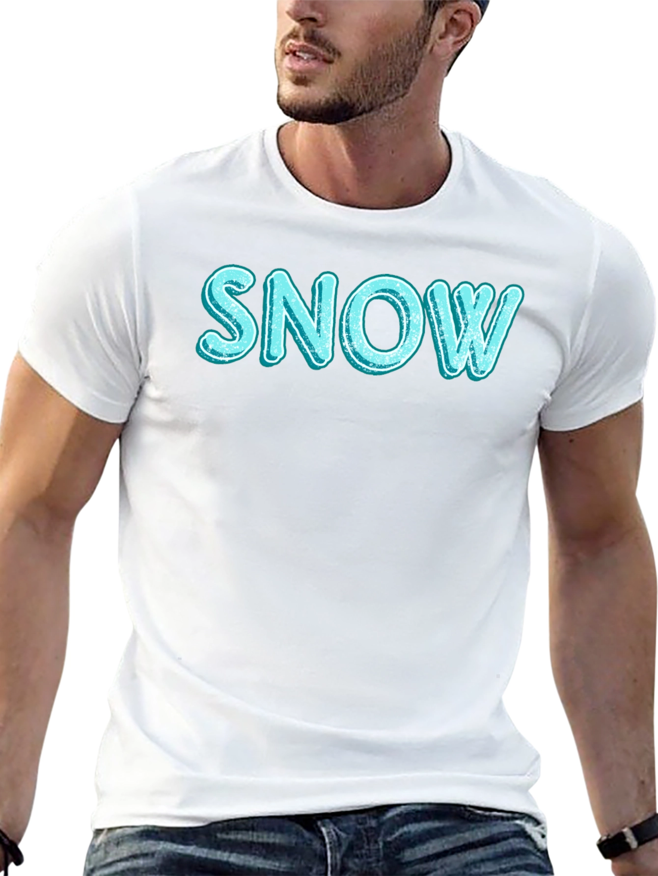 Snow Graphic T-Shirt - Black Cotton Blend