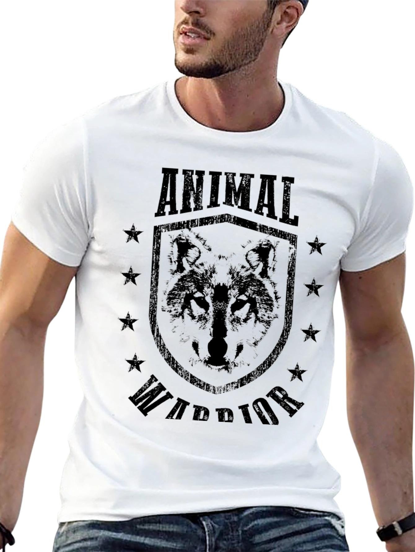 Animal Warrior Wolf Graphic T-Shirt