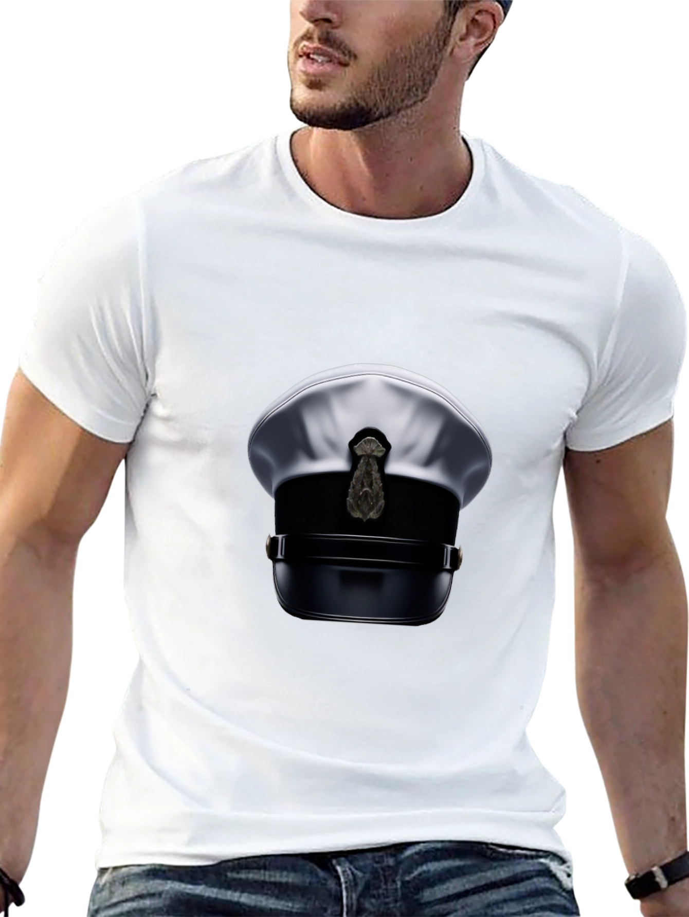Novelty Pilot Hat Graphic T-Shirt
