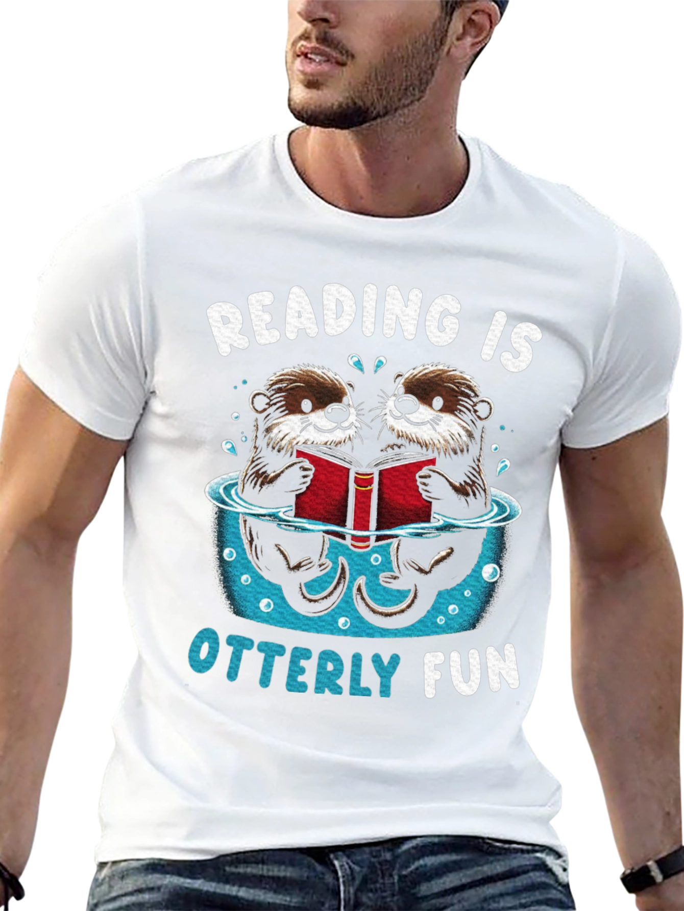 Reading Otters Black Graphic Tee - Otterly Fun!