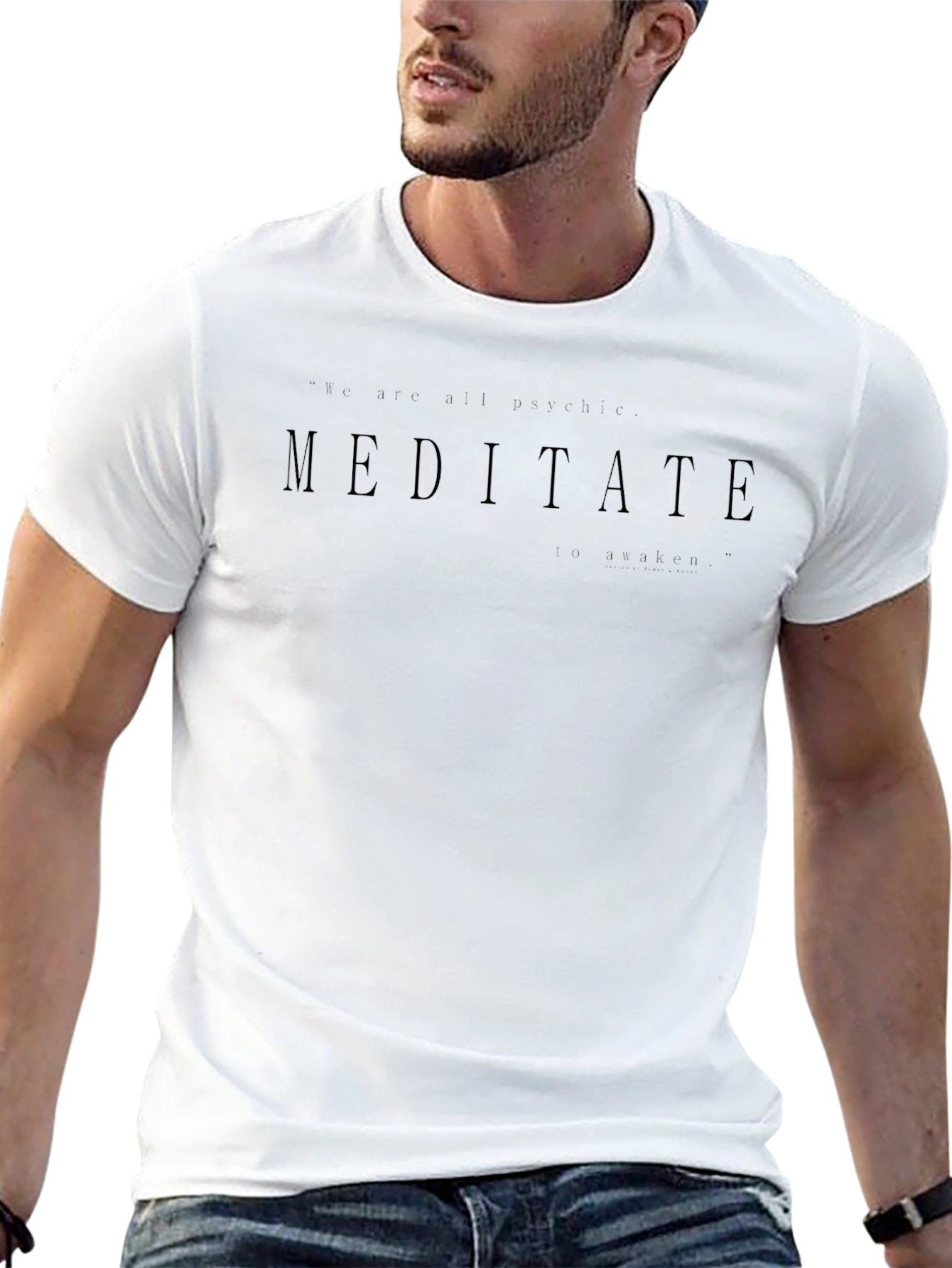Meditate Graphic Print Crew Neck T-Shirt