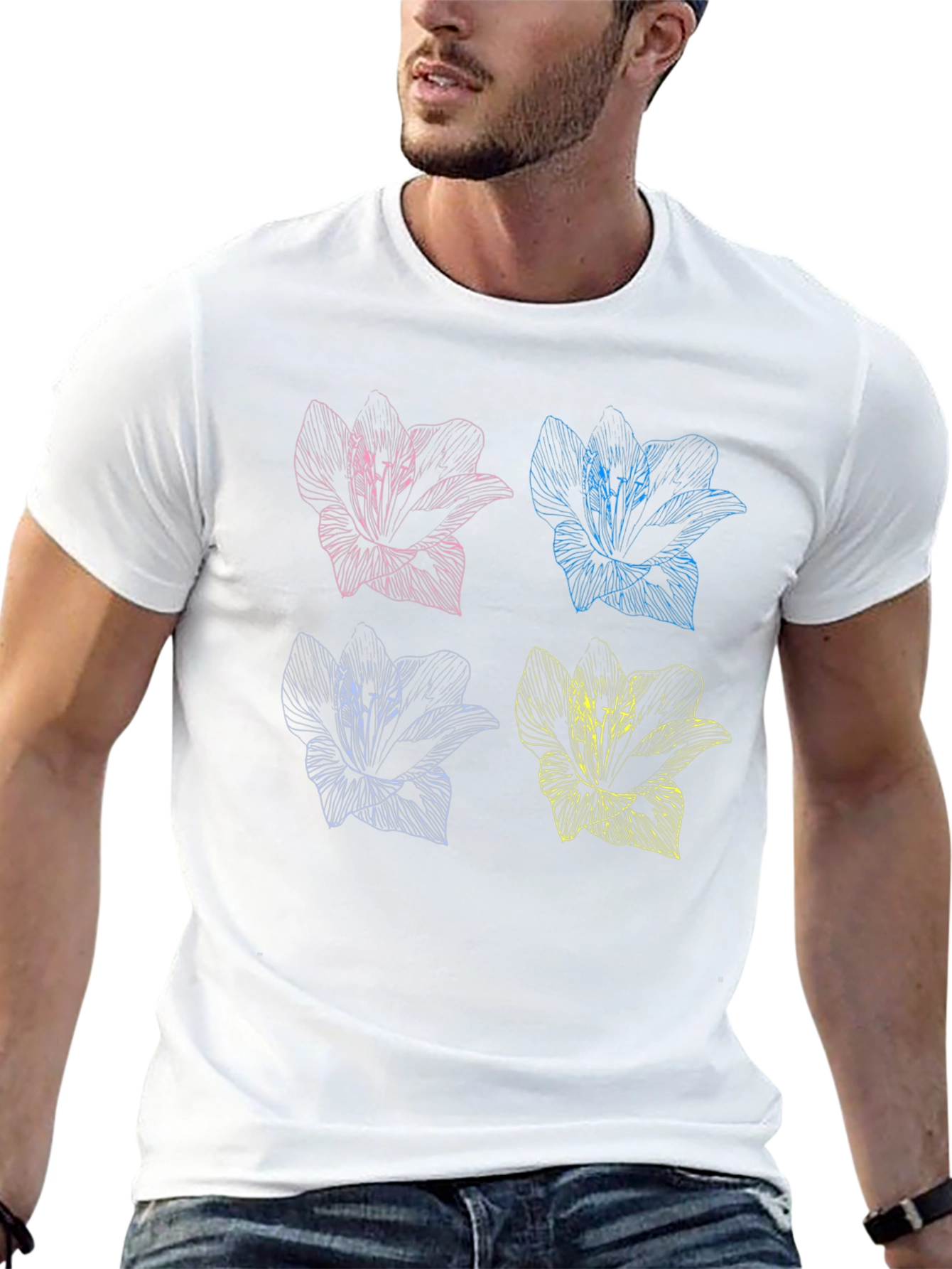 Floral Pop Art T-Shirt - Stylish Graphic Tee