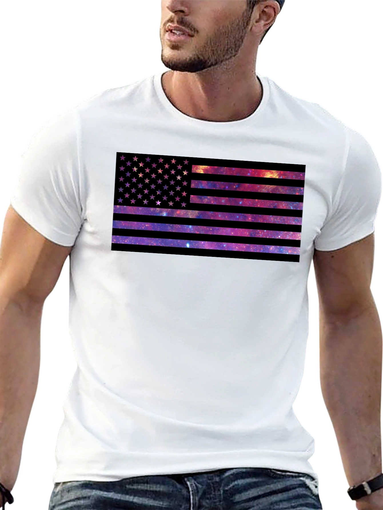 Galaxy American Flag Graphic Tee