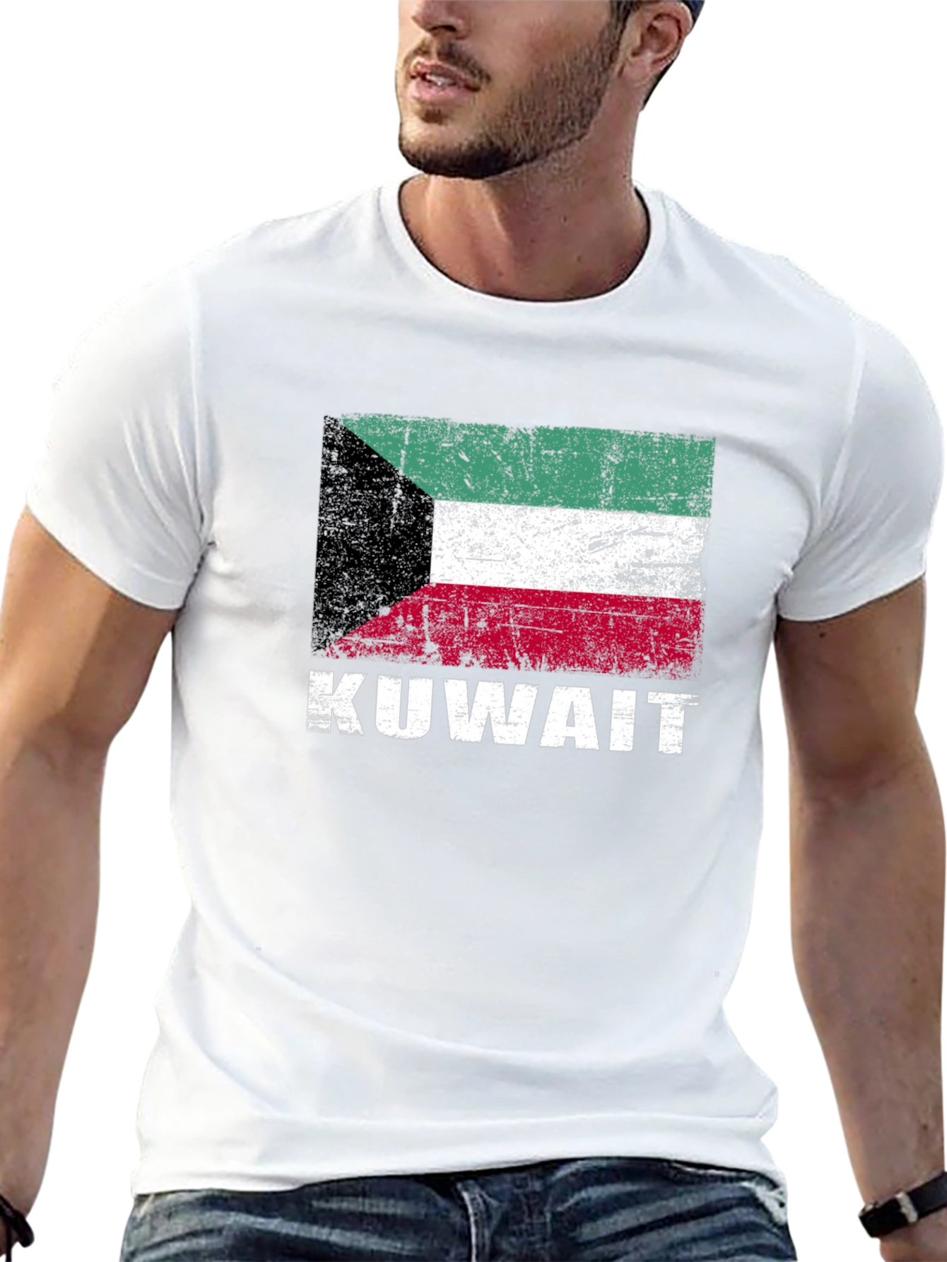 Kuwait Flag T-Shirt - Distressed Look