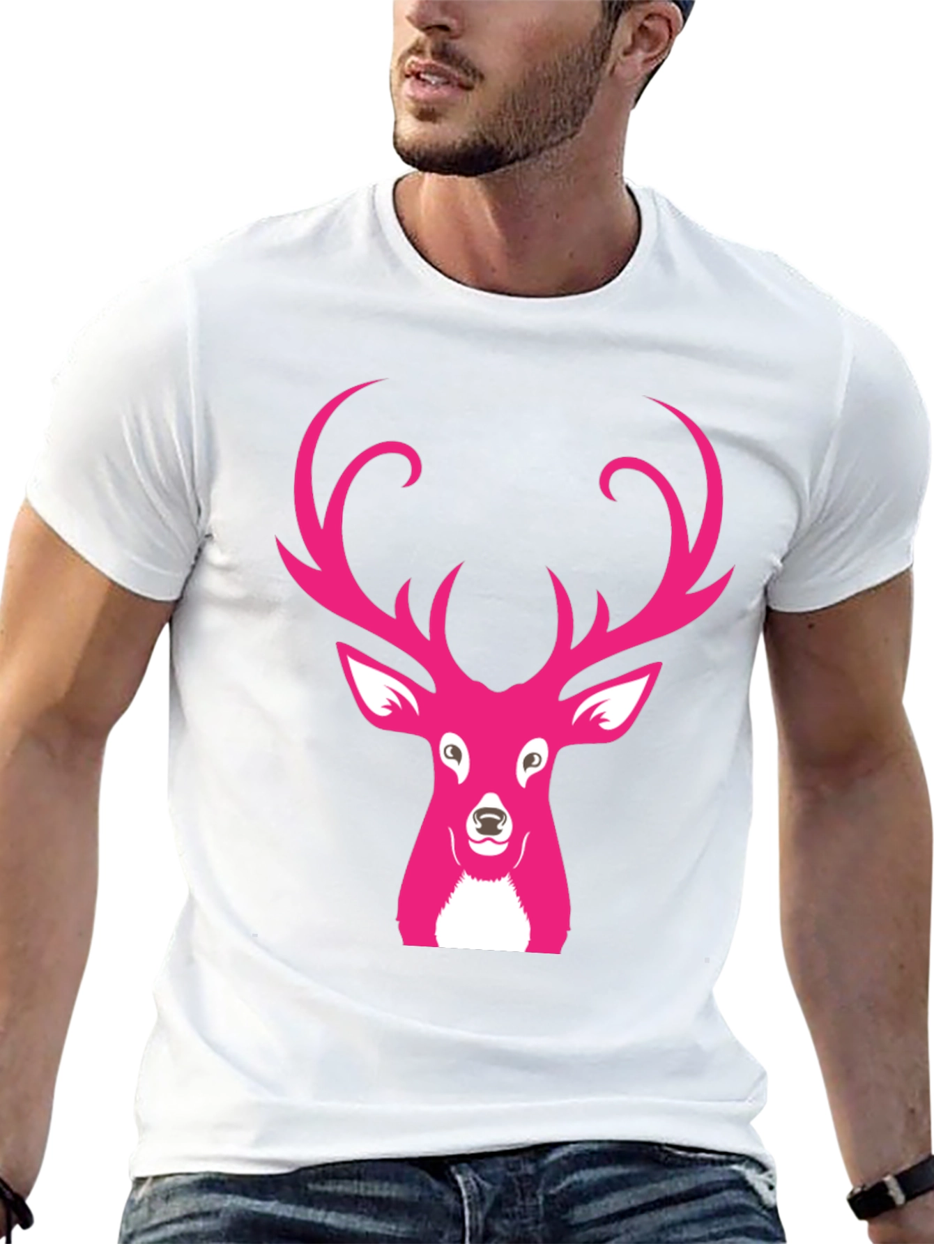 Pink Deer Graphic T-Shirt