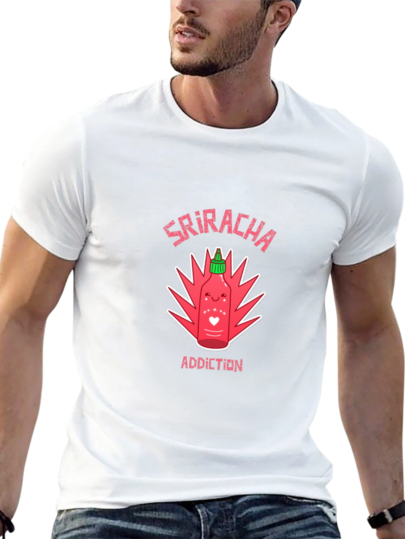 Sriracha Addiction Graphic T-Shirt - Spicy Food Lover Tee