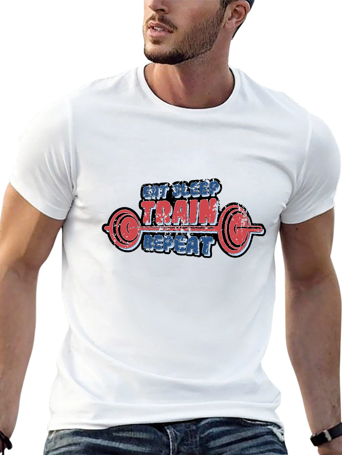 Eat Sleep Train Repeat Graphic T-Shirt