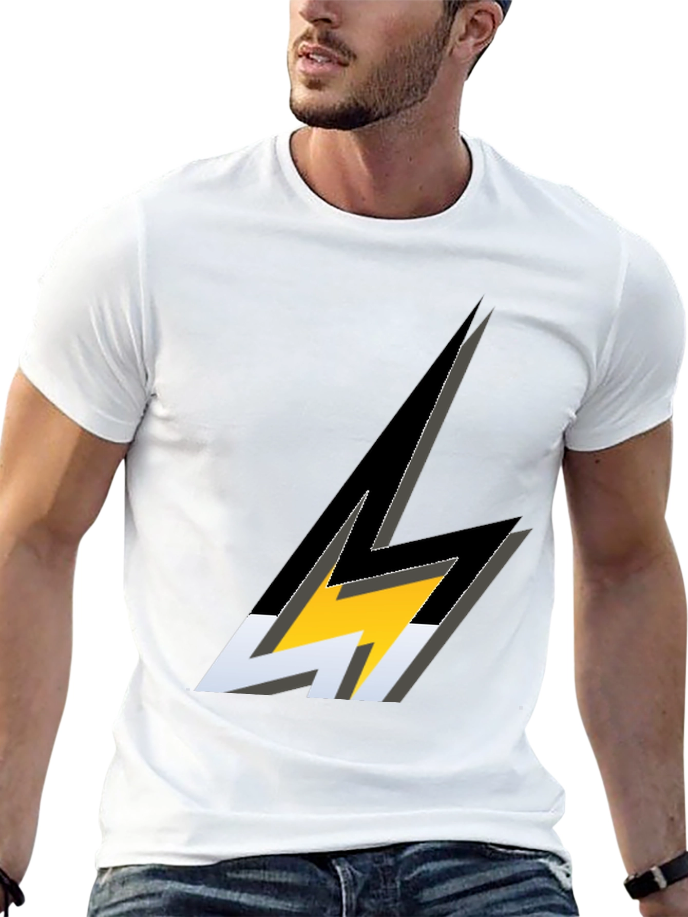 Lightning Bolt Graphic Black T-Shirt