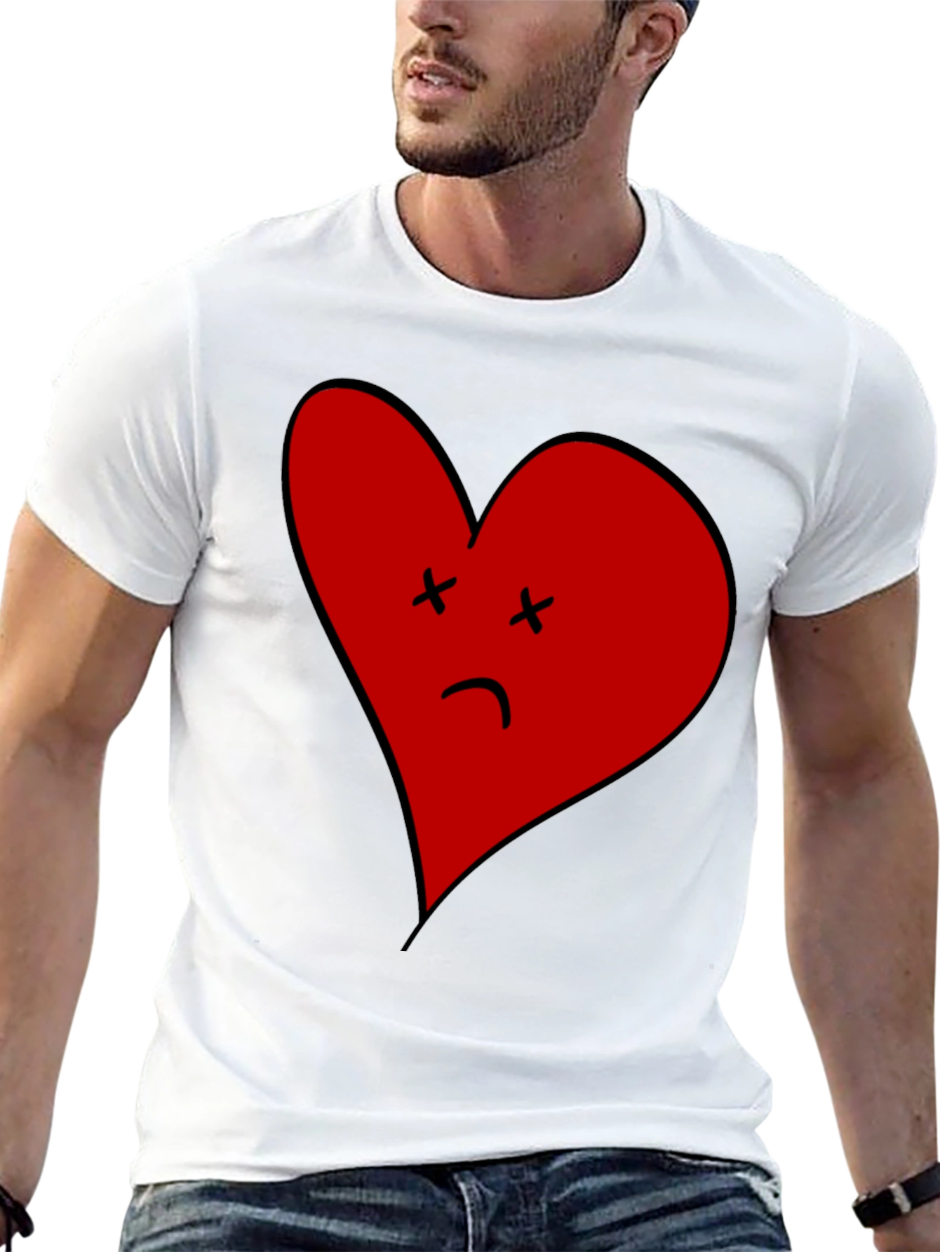 Sad Heart Graphic Tee - Unisex Black T-Shirt