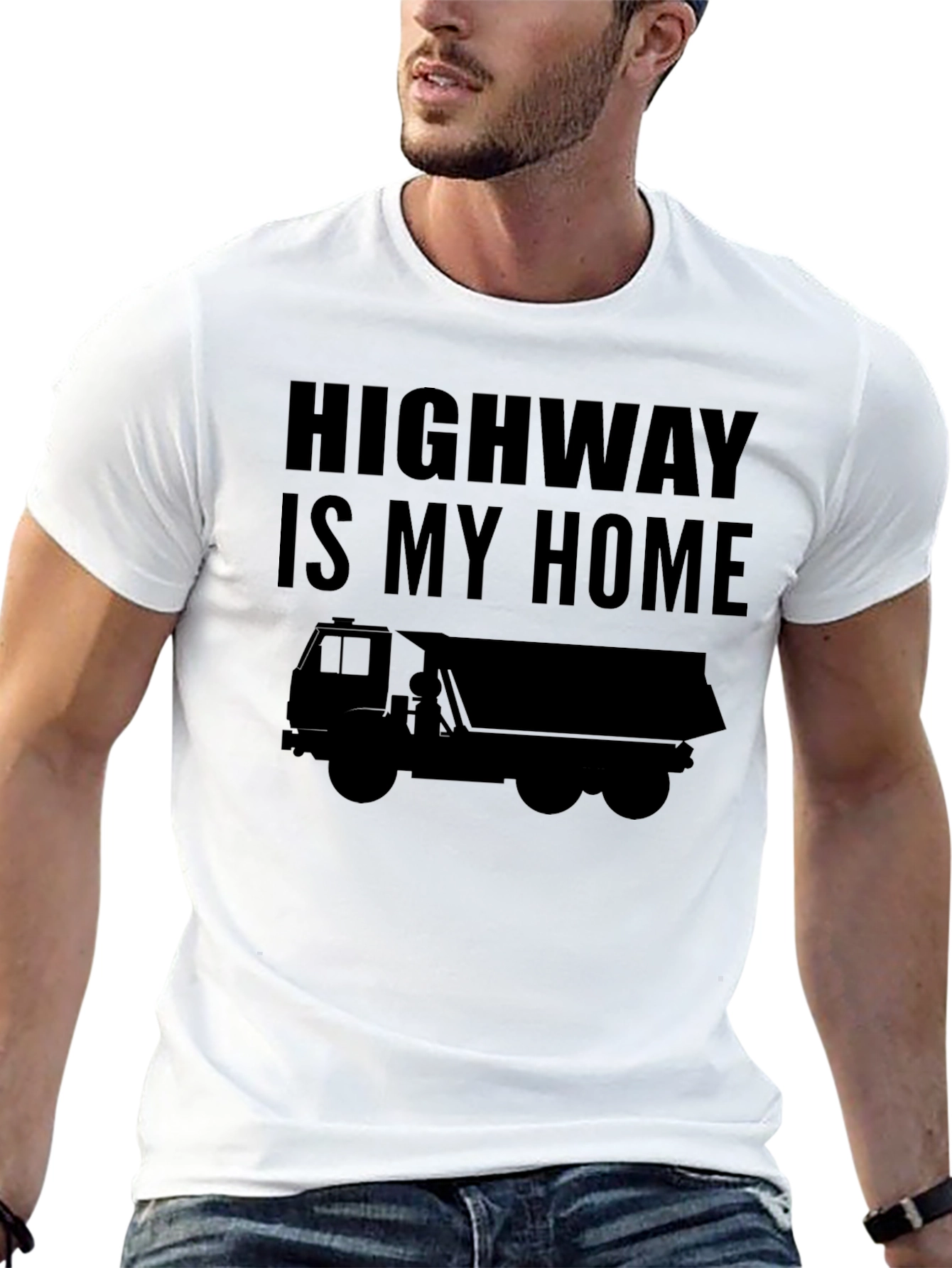 Highway Is My Home Trucker T-Shirt - Black