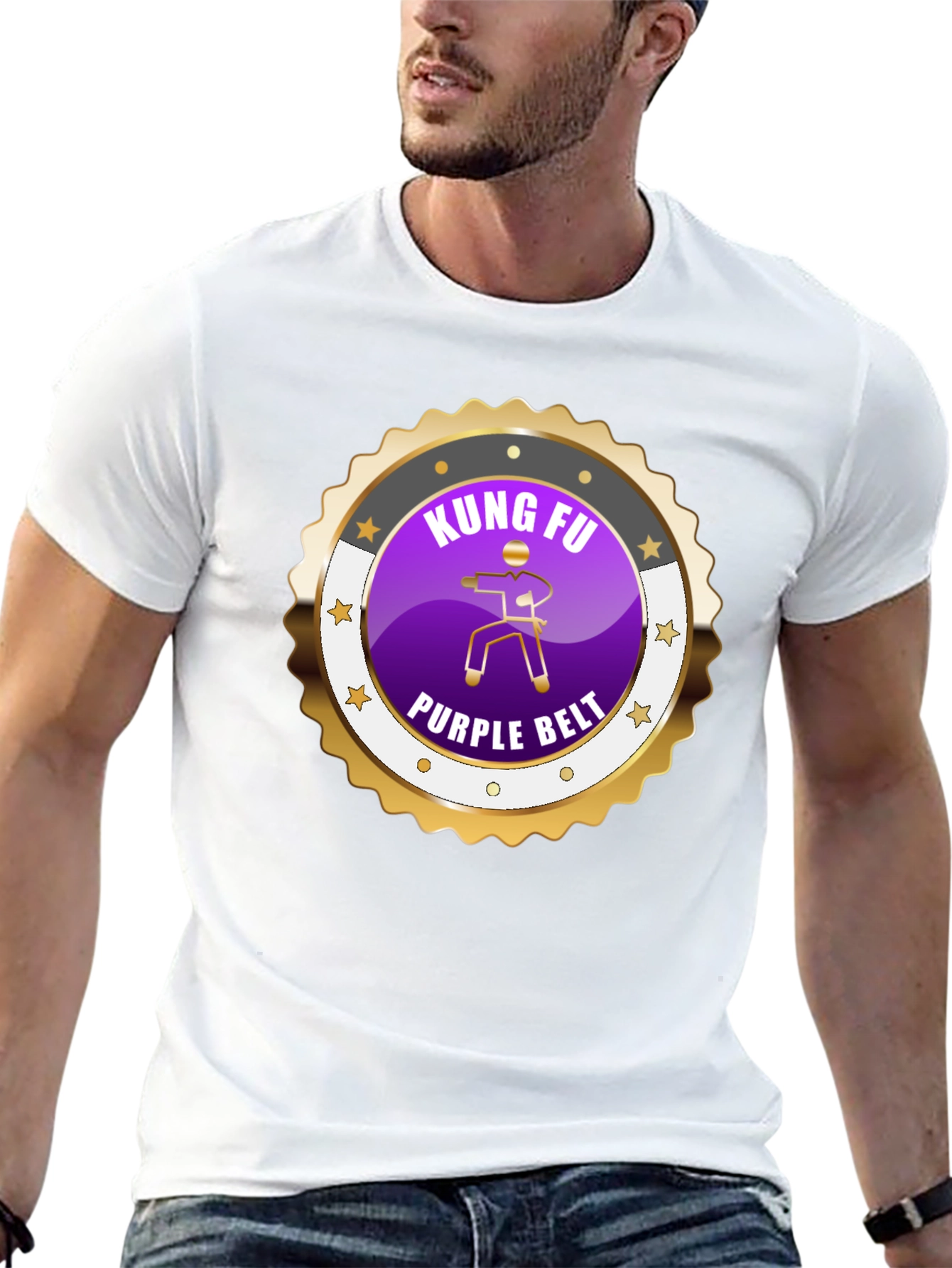 Kung Fu Purple Belt Martial Arts Graphic Tee