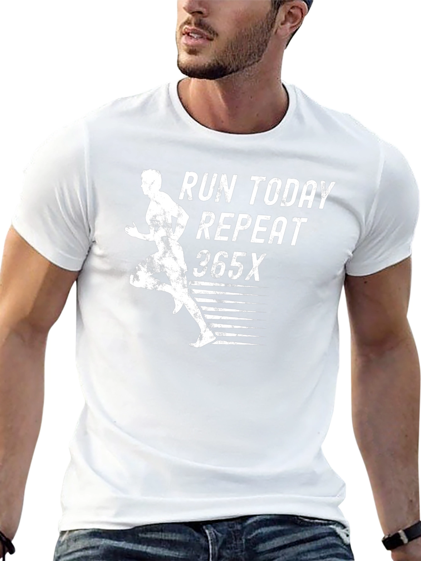 Run Today Repeat 365x Black Graphic Tee