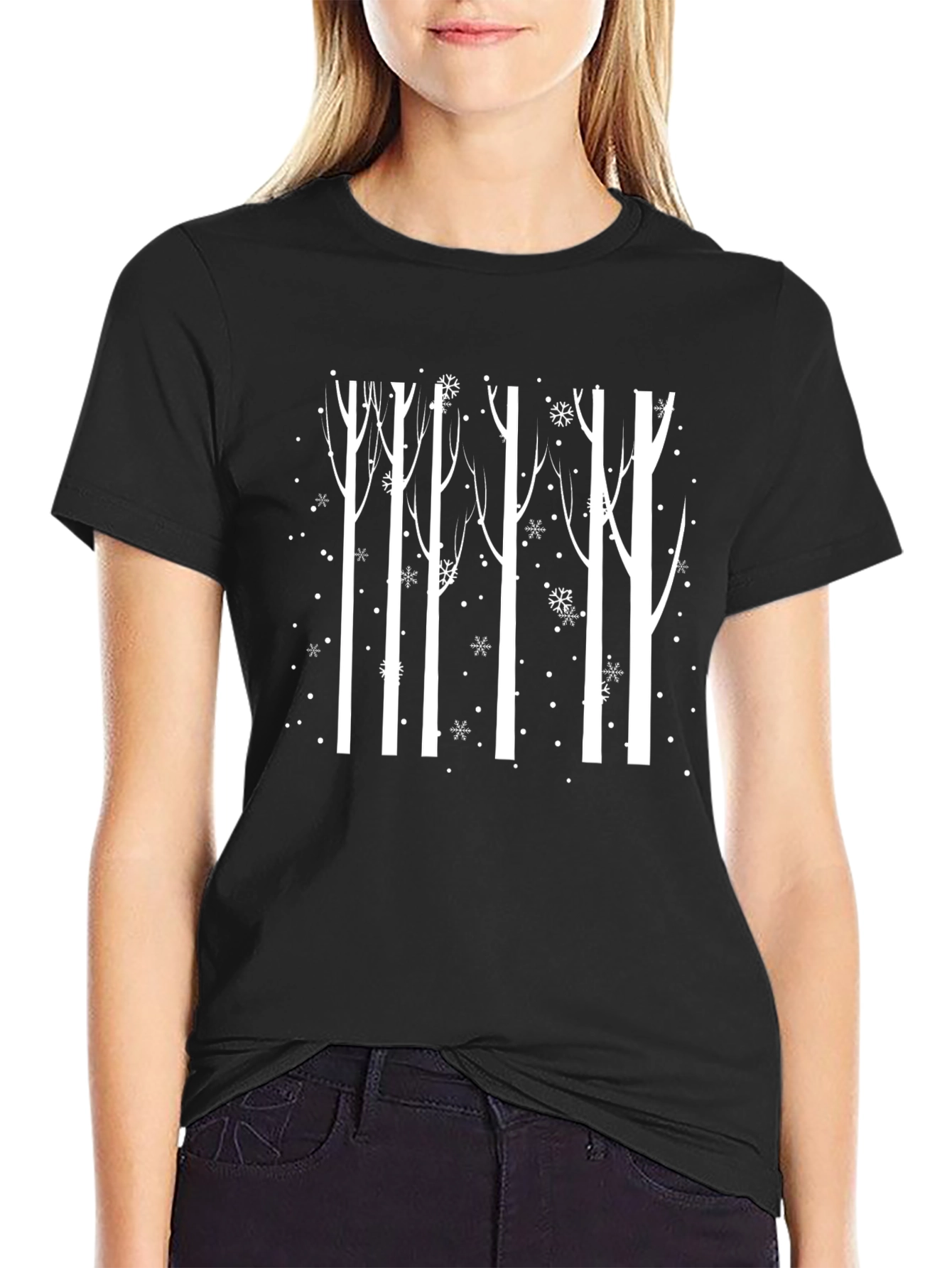 Winter Woods Graphic Tee - Black