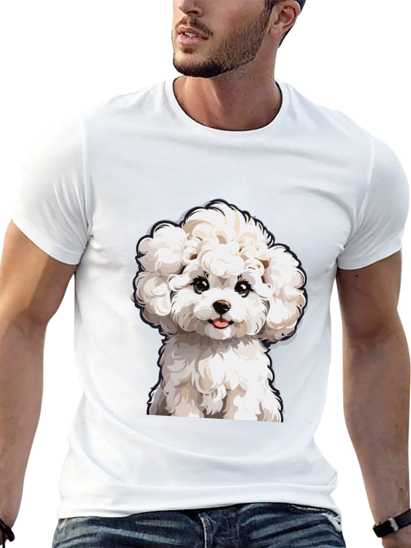 Cute Dog Graphic T-Shirt - Black Cotton Tee