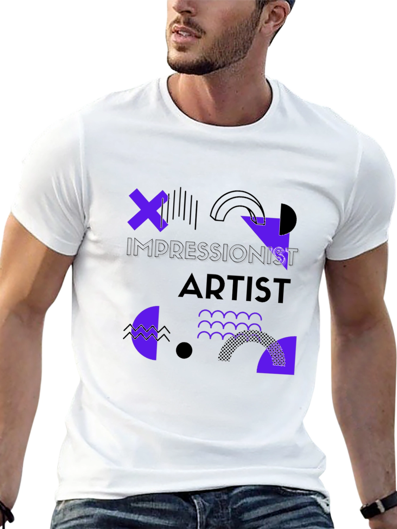 Impressionist Artist Graphic Tee - Black