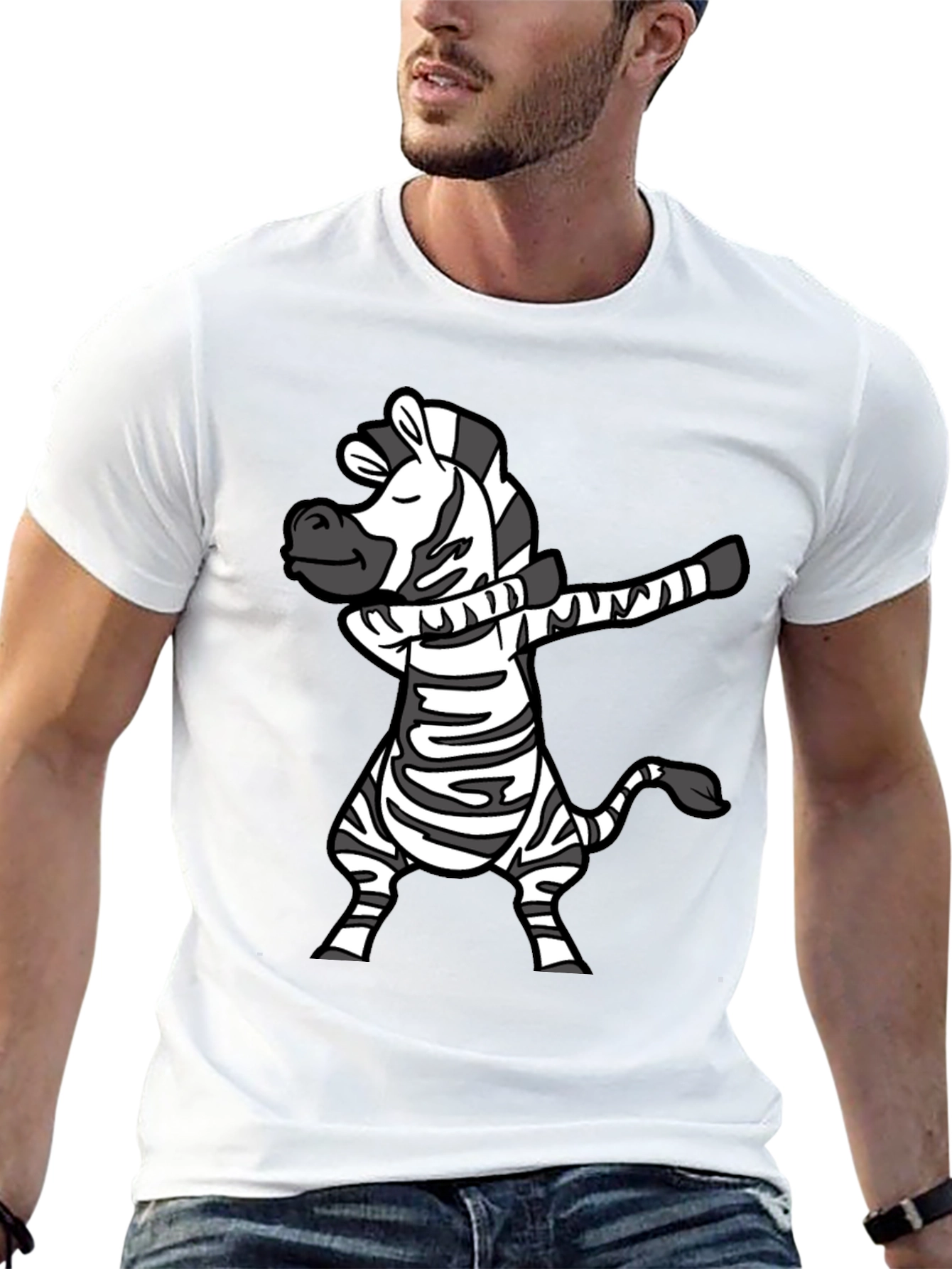 Dabbing Zebra T-Shirt - Fun Cartoon Animal Tee