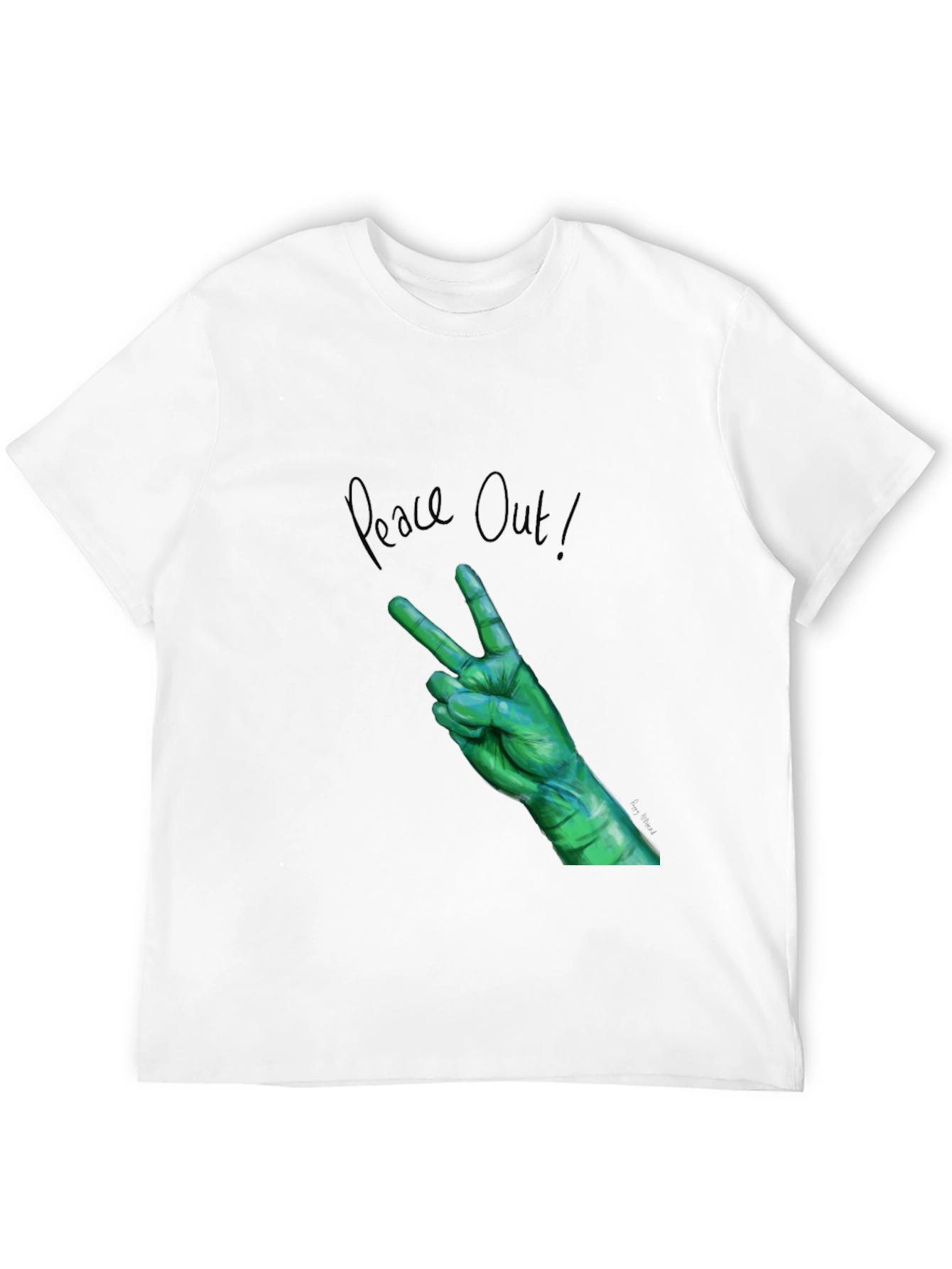 Peace Out Green Hand Graphic Tee
