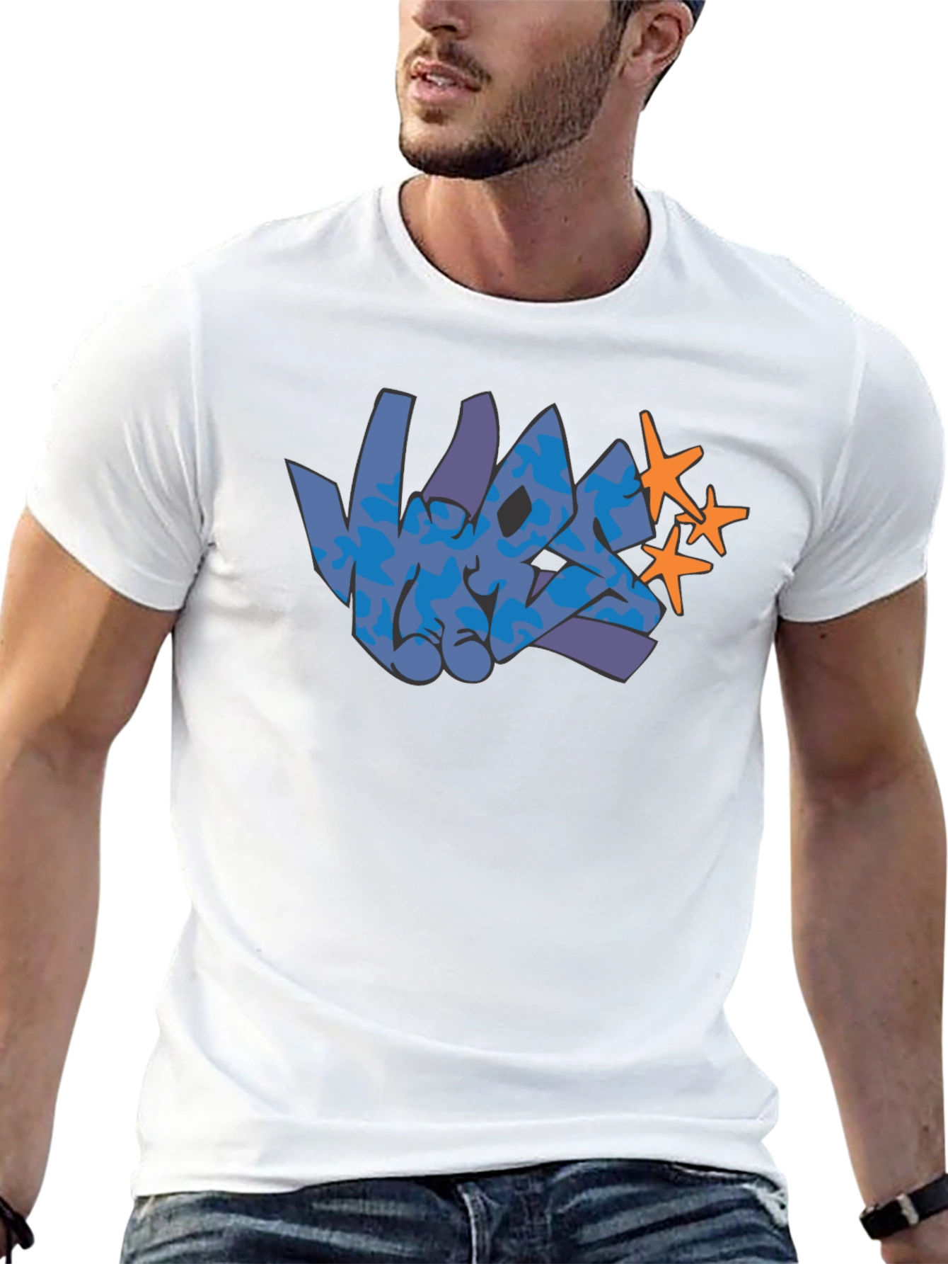 Graffiti Graphic Print Black T-Shirt