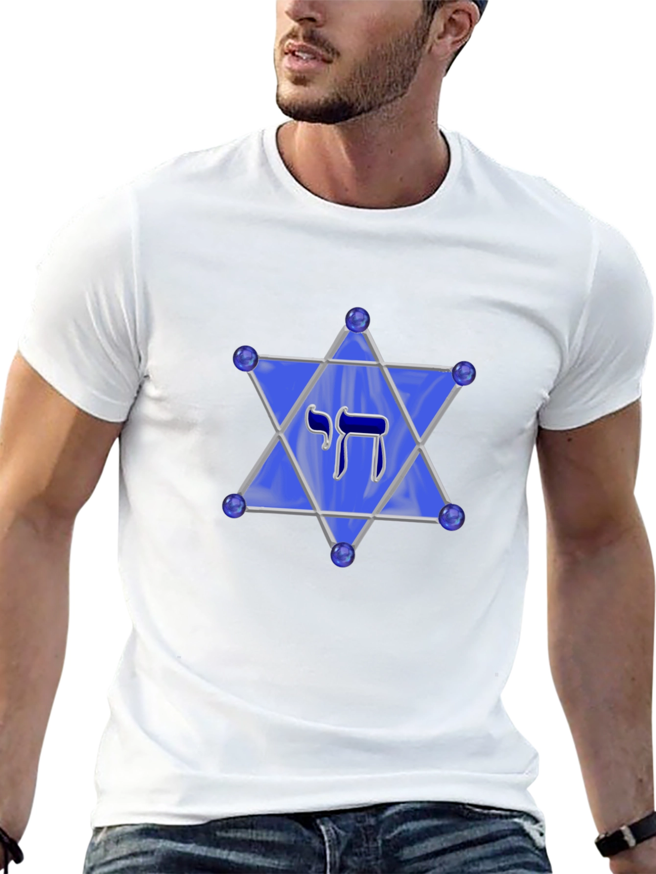 Chai Star of David Mens Black T-Shirt