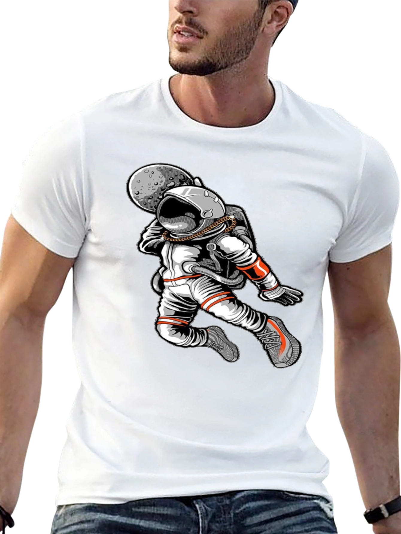 Astronaut Graphic Tee - Cool Space Design