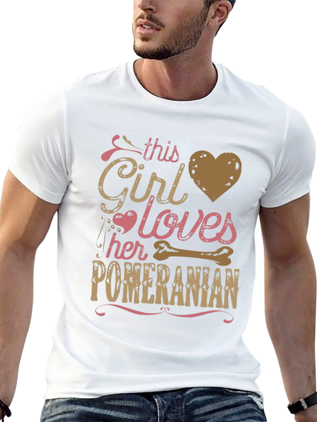 Girl Loves Pomeranian T-Shirt Dog Lover Tee