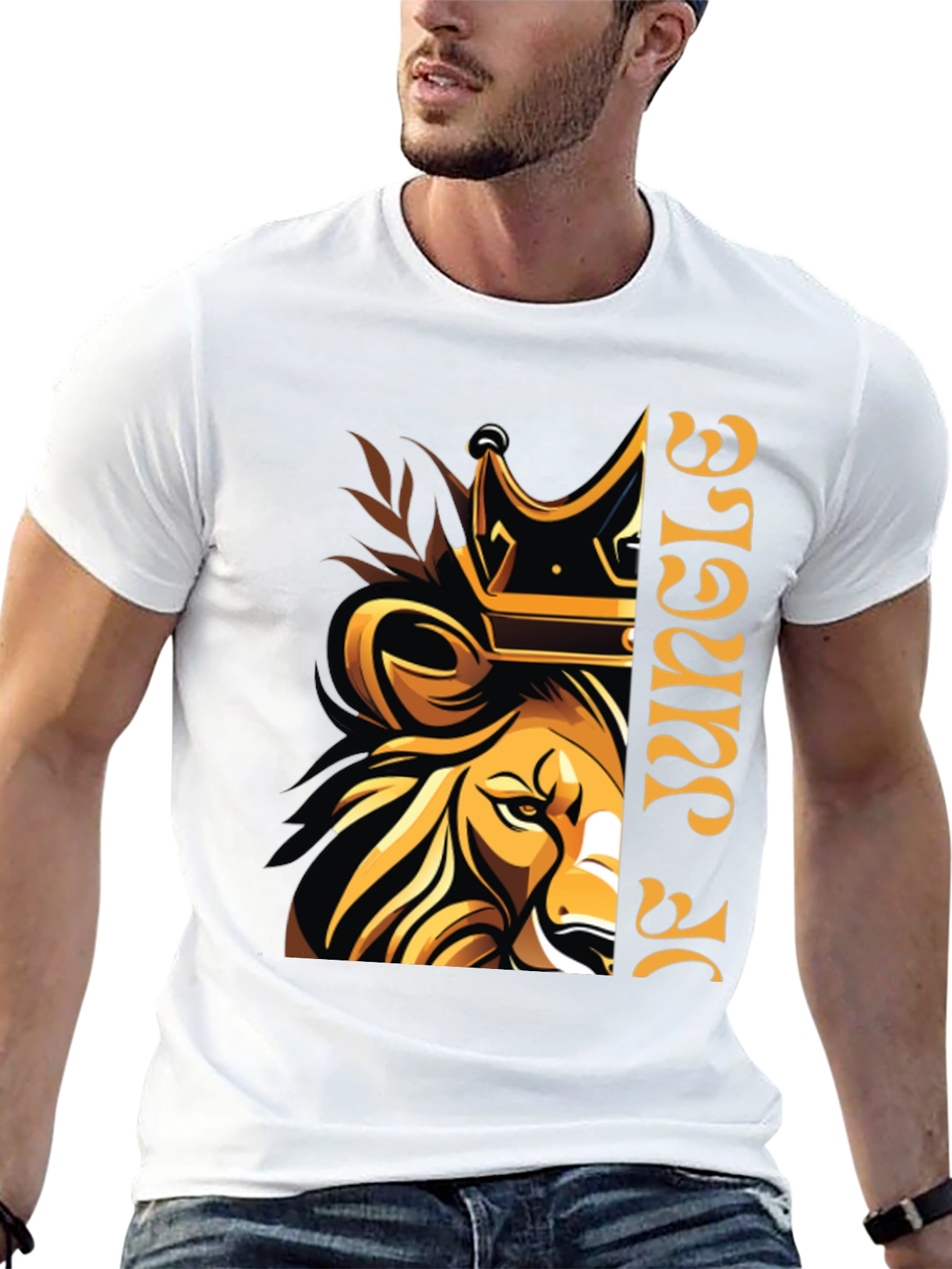 King of Jungle Lion Graphic T-Shirt