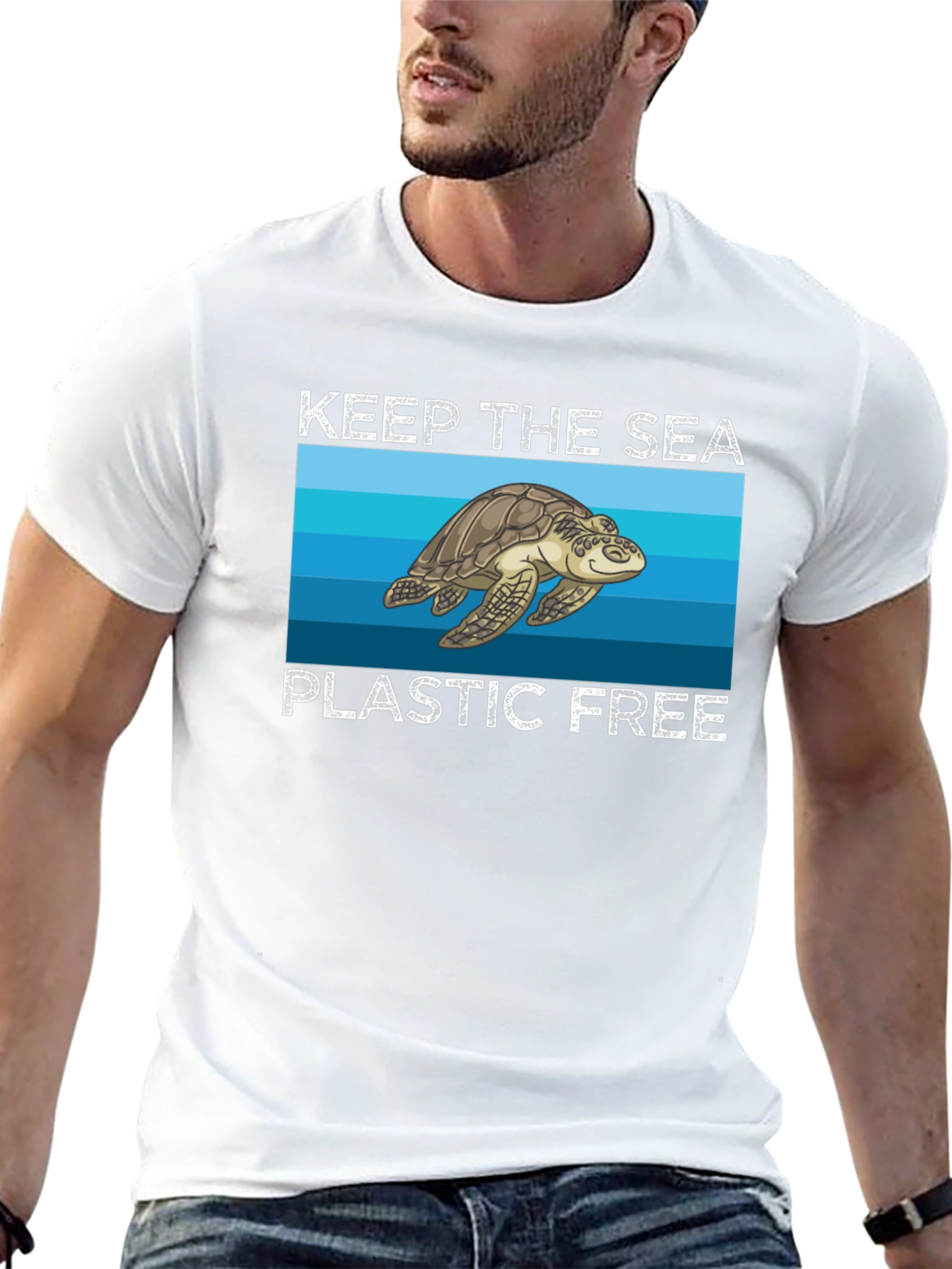 Keep the Sea Plastic Free Turtle Graphic Tee