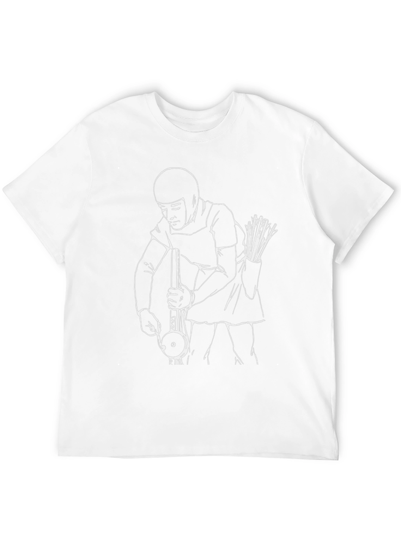 Retro Archer Graphic Tee - Black Cotton T-Shirt