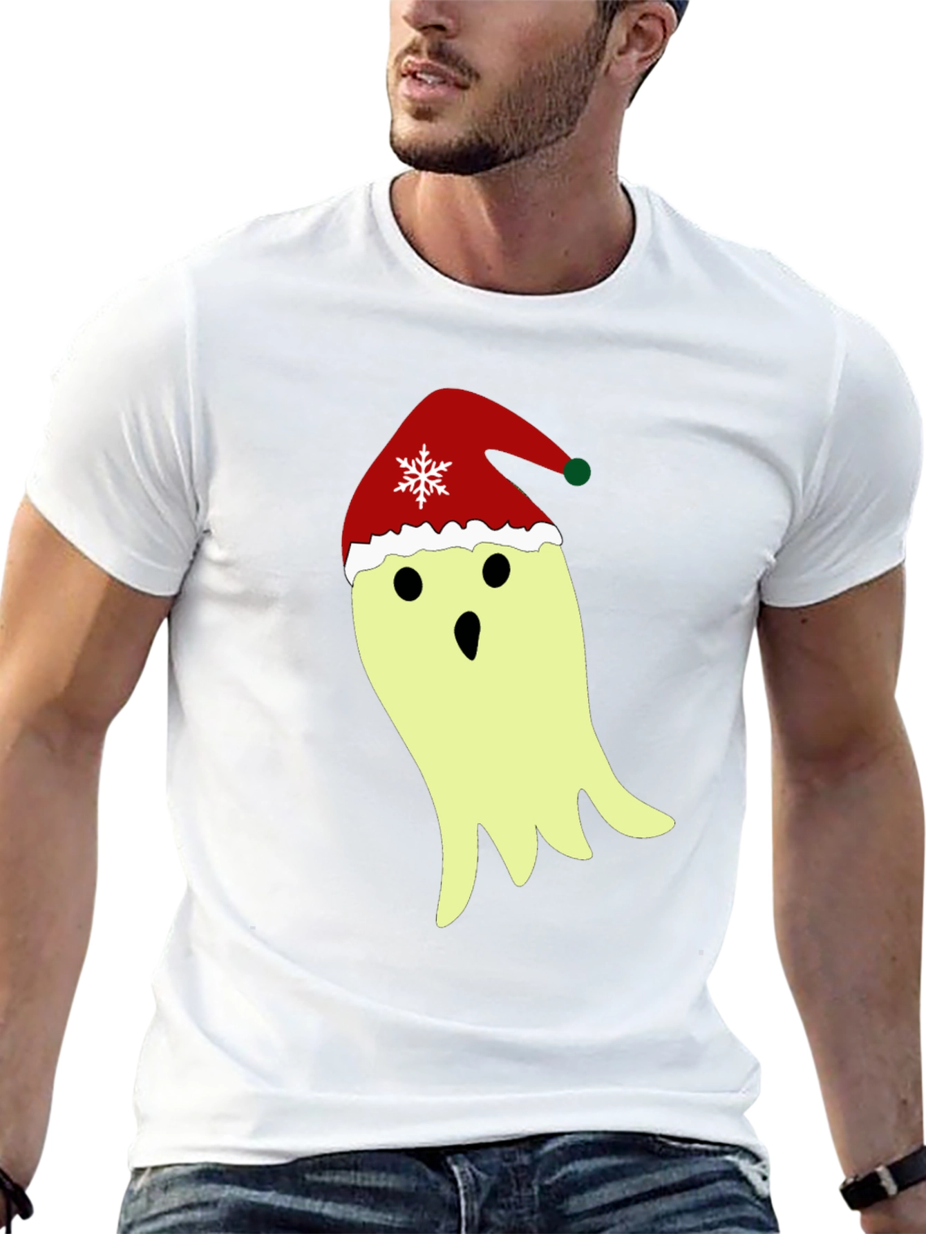Festive Ghost T-Shirt - Christmas Holiday Spirit